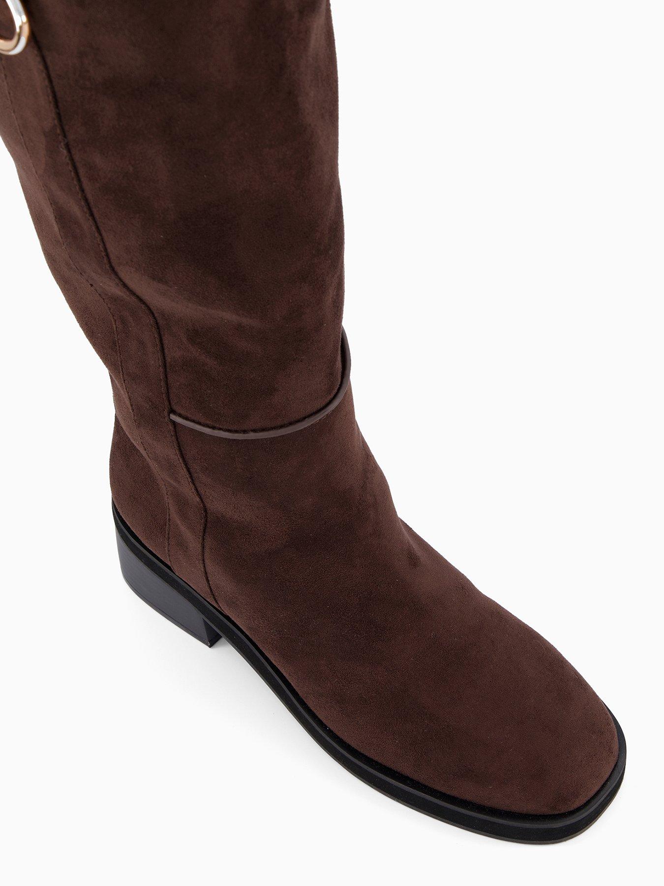 Image 4 of 6 of The Very Collection Low Block Heel Knee Boots - Brown&nbsp;