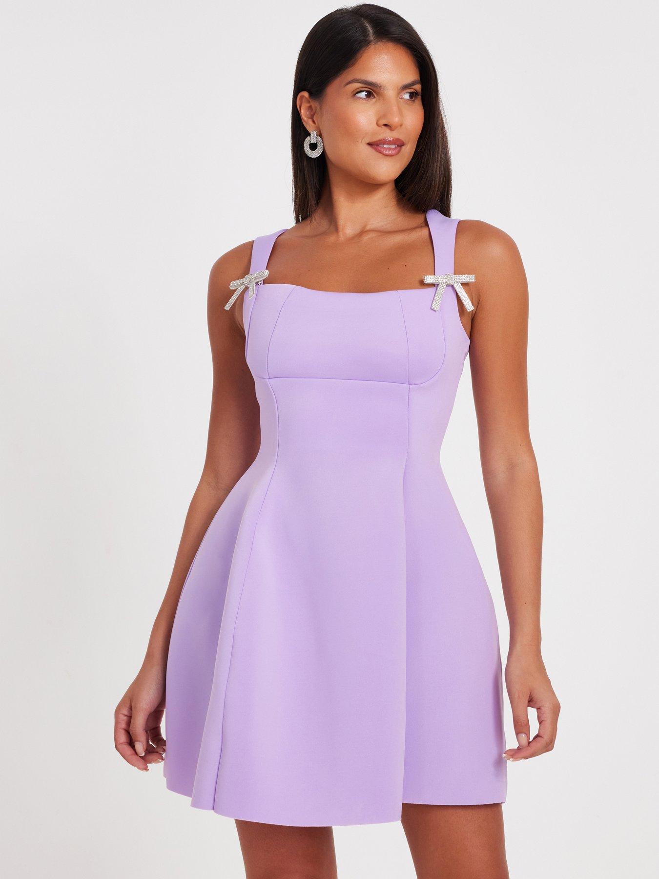  image of quiz-lilac-a-line-mini-dress