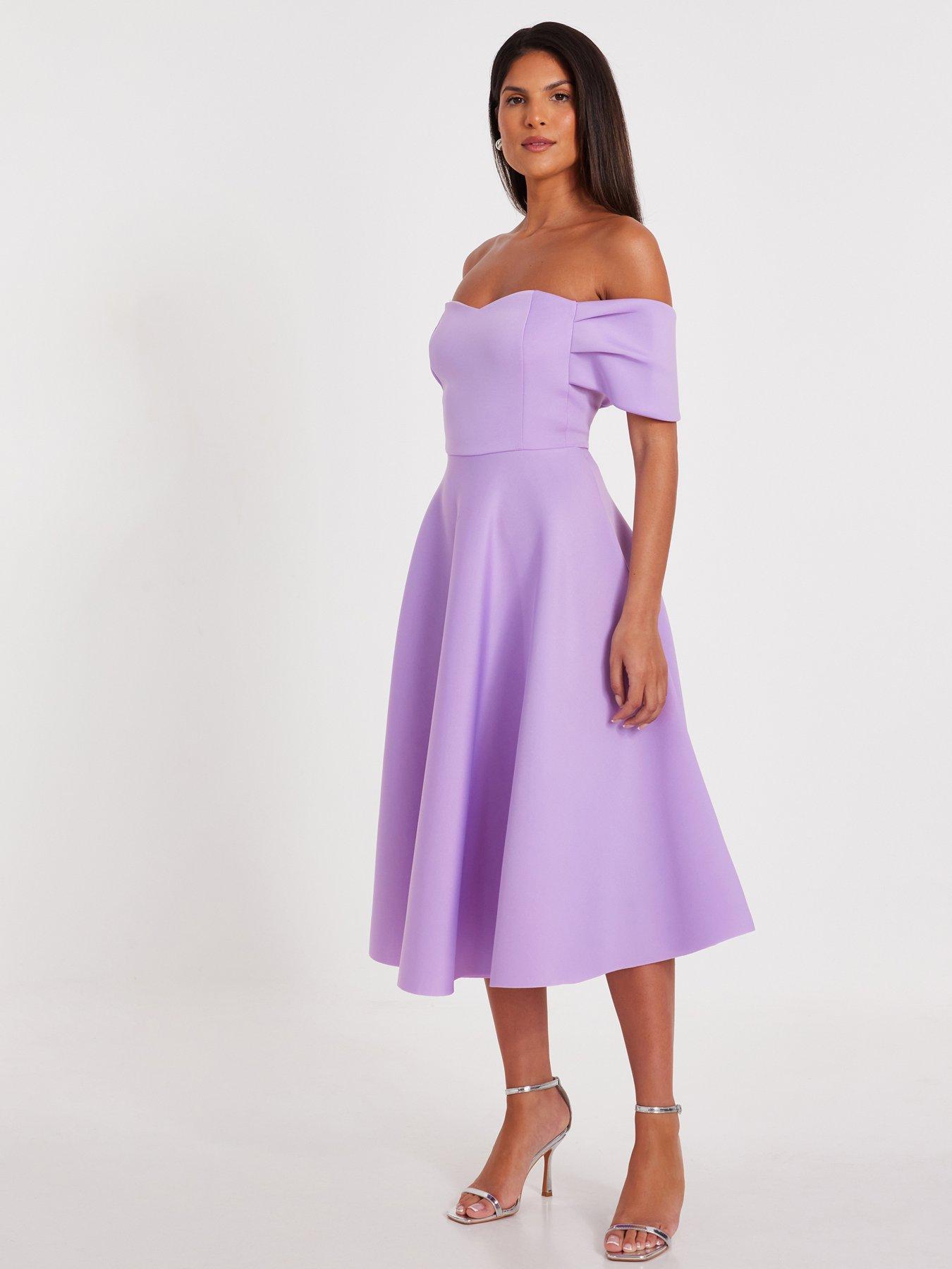 pastel purple skater dress Lavender Skater Dress - Chiffon Mini Dress - Plunge Skater Dress