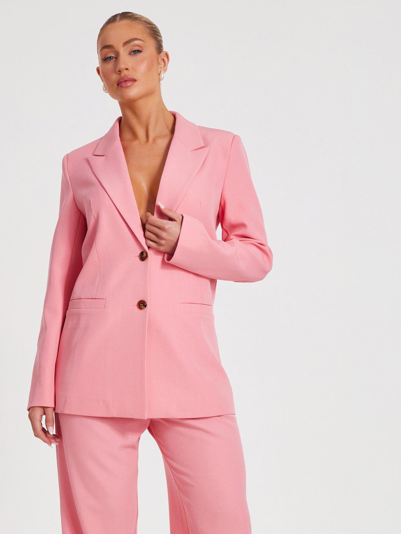 undefined Coral Woven Blazer