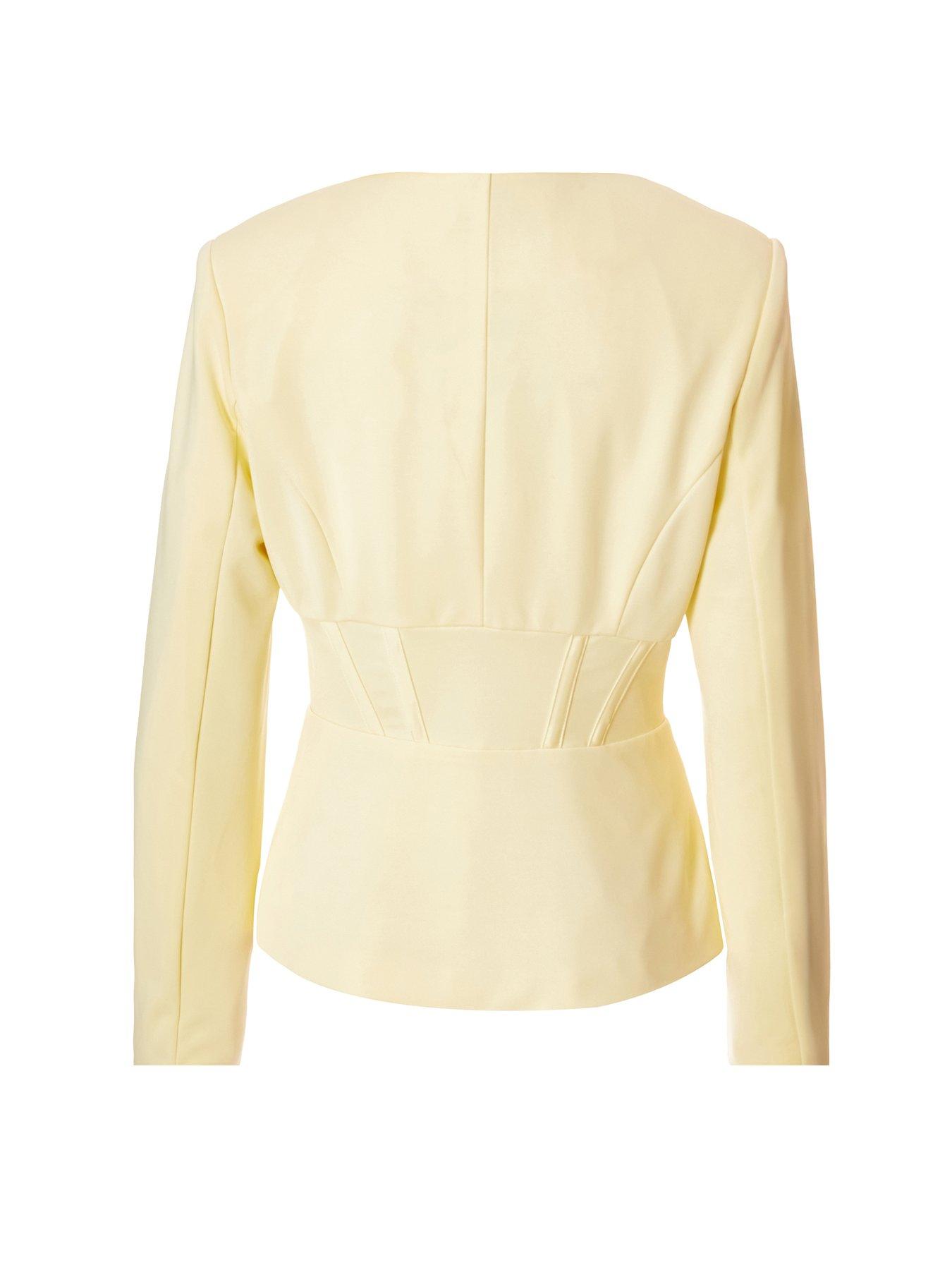  image of quiz-lemon-woven-tailored-blazer