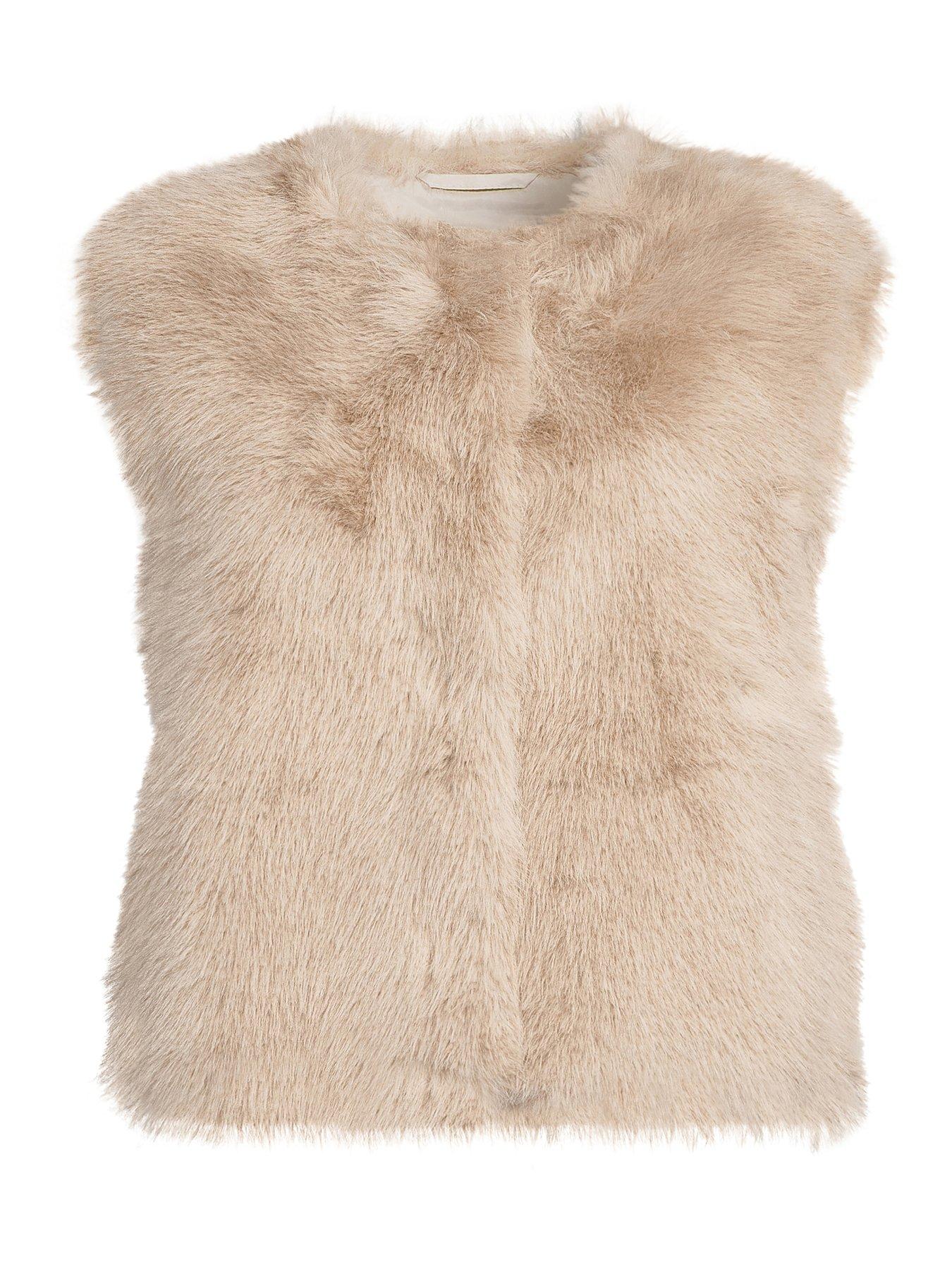 Image 7 of 7 of V by Very Curve Faux Fur Gilet - Beige