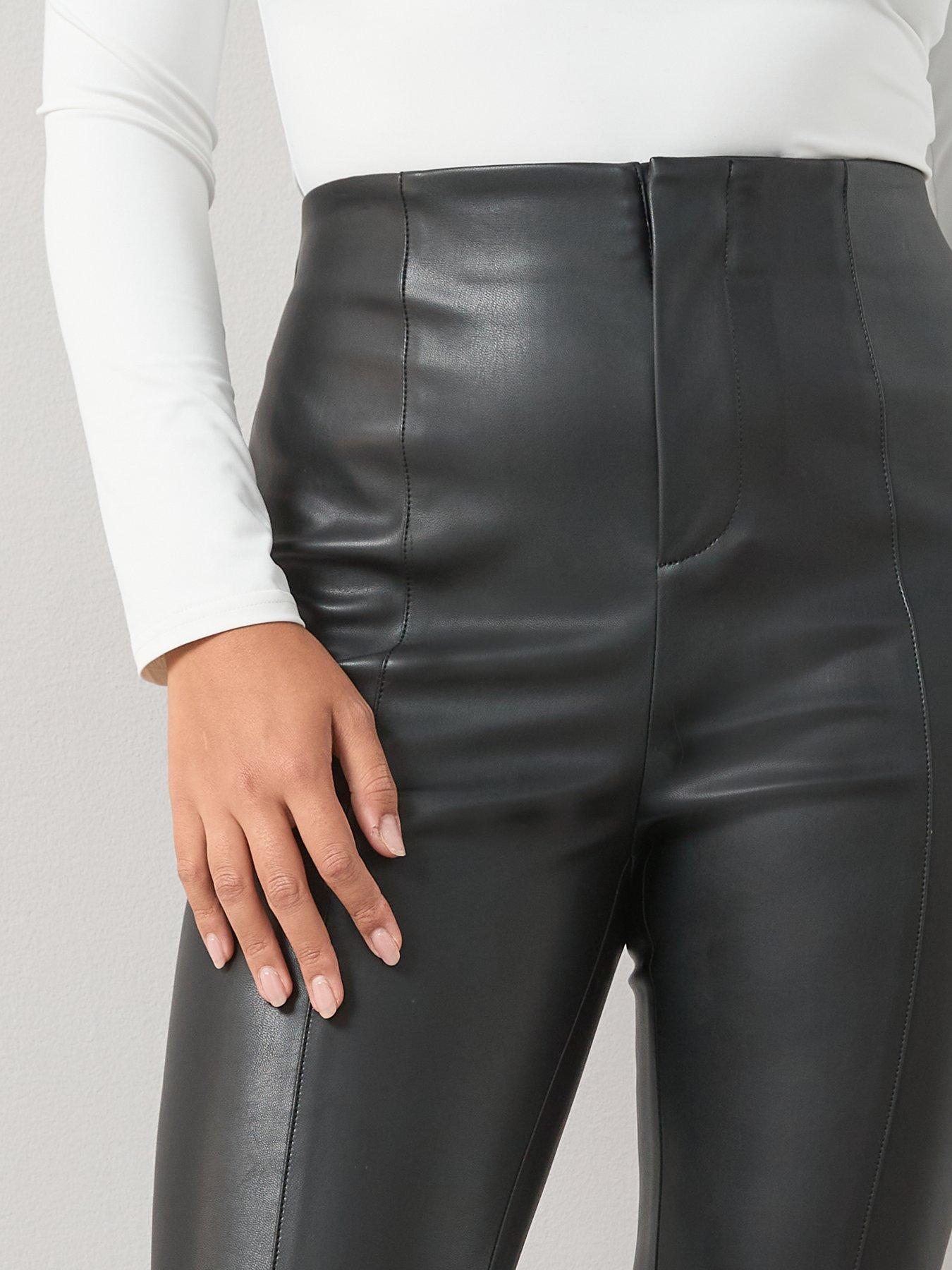 Image 4 of 7 of V by Very Curve Kickflare PU Trouser - Black