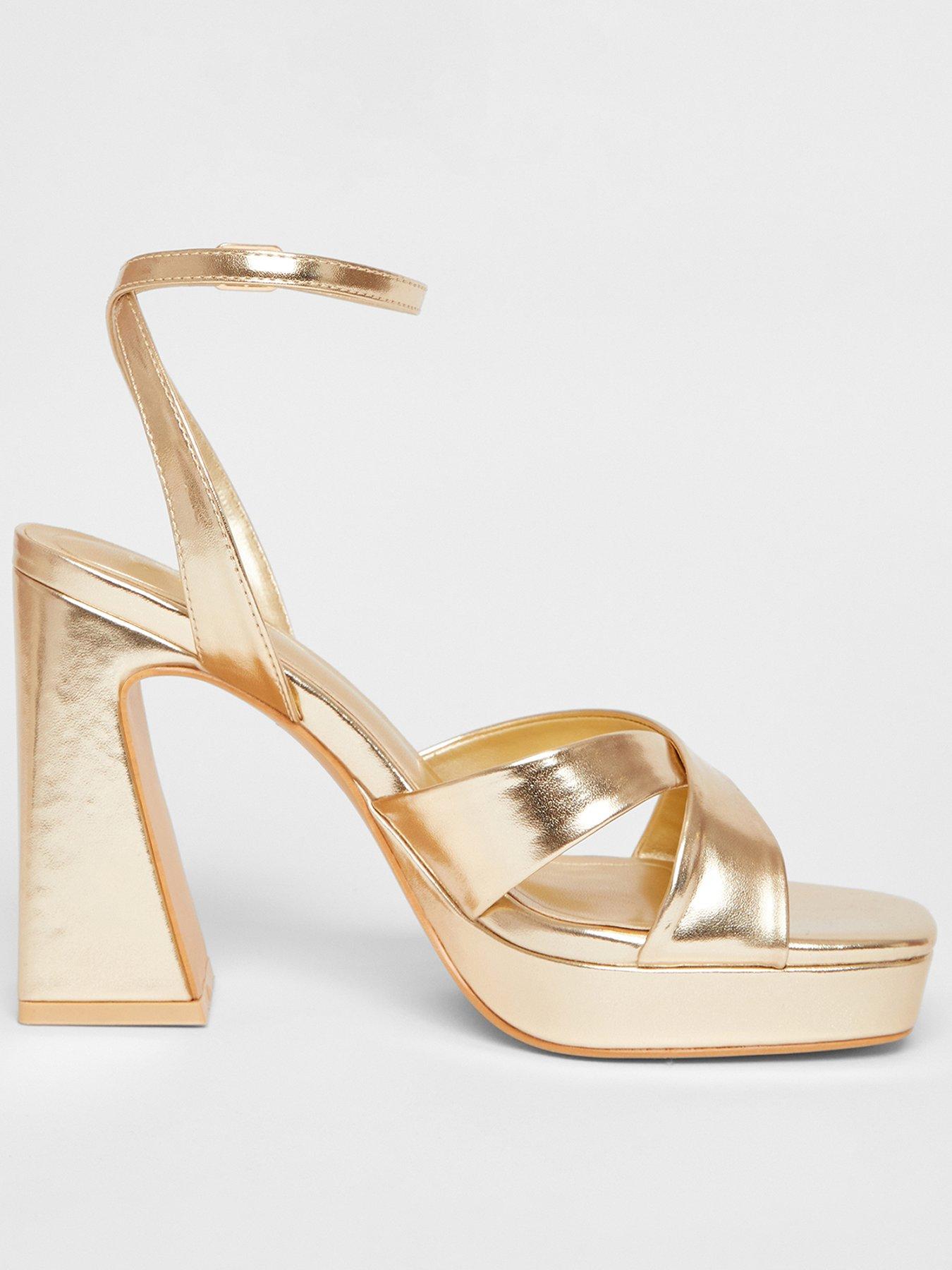 quiz-gold-cross-strap-platform-heels