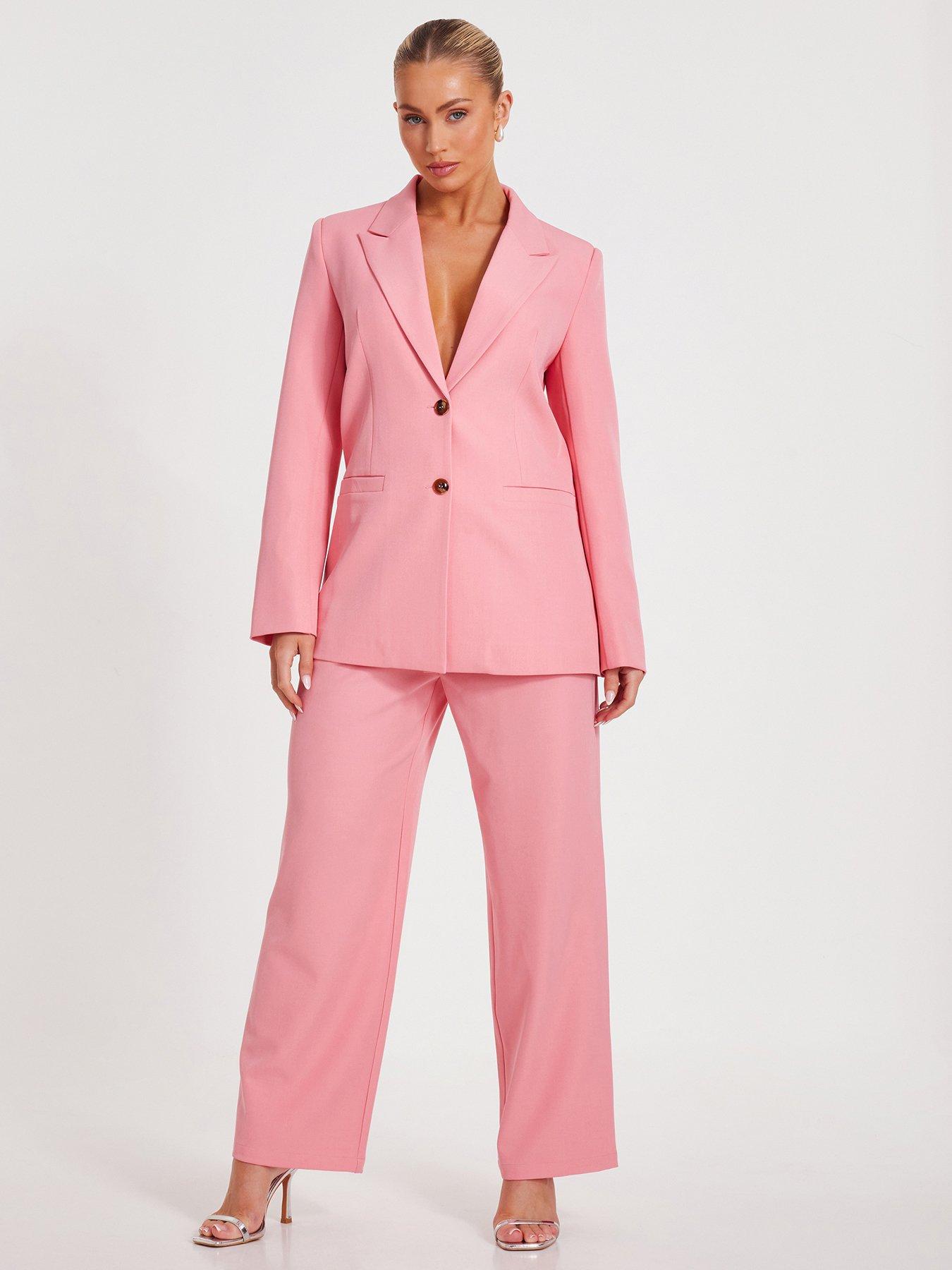 undefined Coral Woven Wide Leg Trousers
