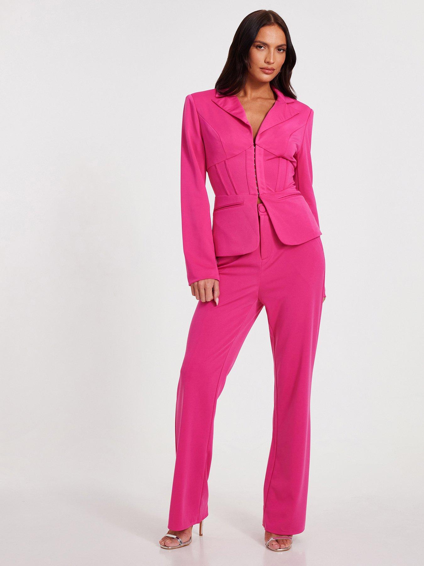 undefined Pink Woven Flared Trousers