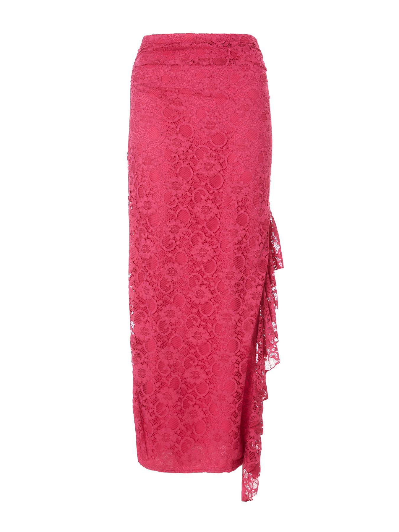  image of quiz-hot-pink-lace-maxi-skirt