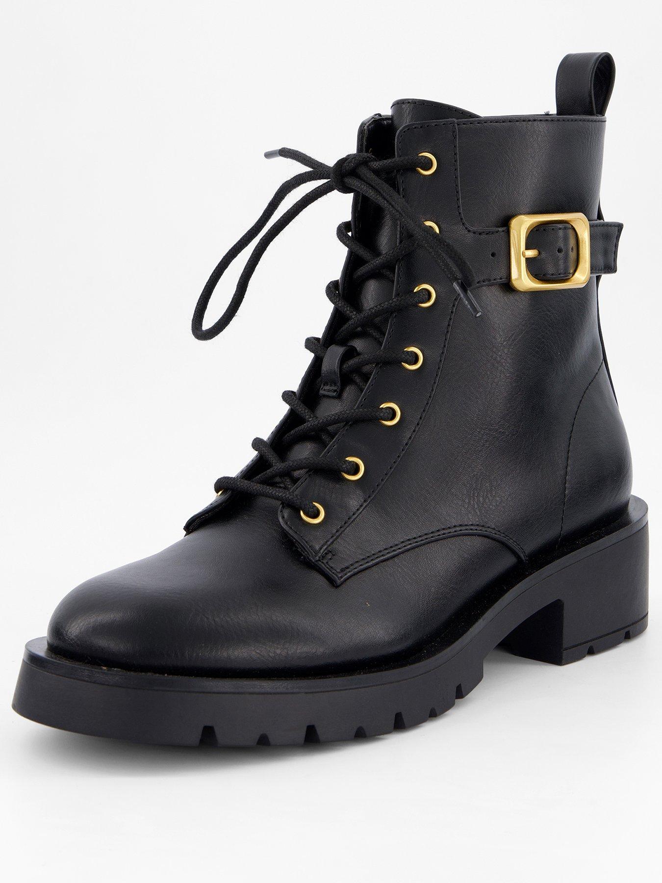 Image 3 of 7 of V by Very Lace Up Ankle Boots - Black