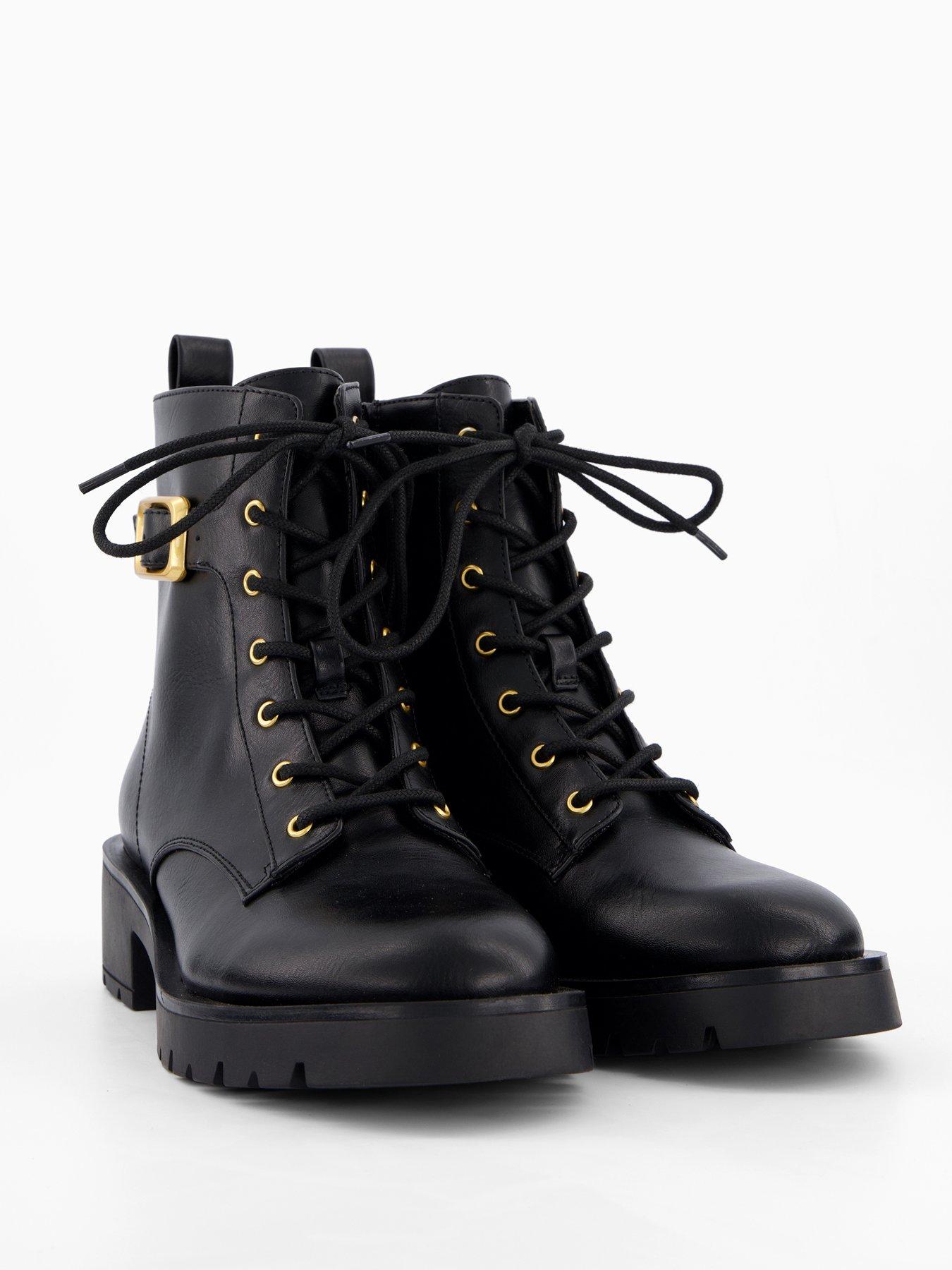 Image 6 of 7 of V by Very Lace Up Ankle Boots - Black