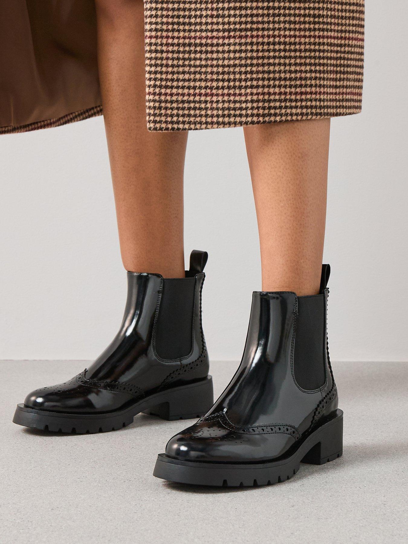 undefined Brogue Ankle Boot - Black