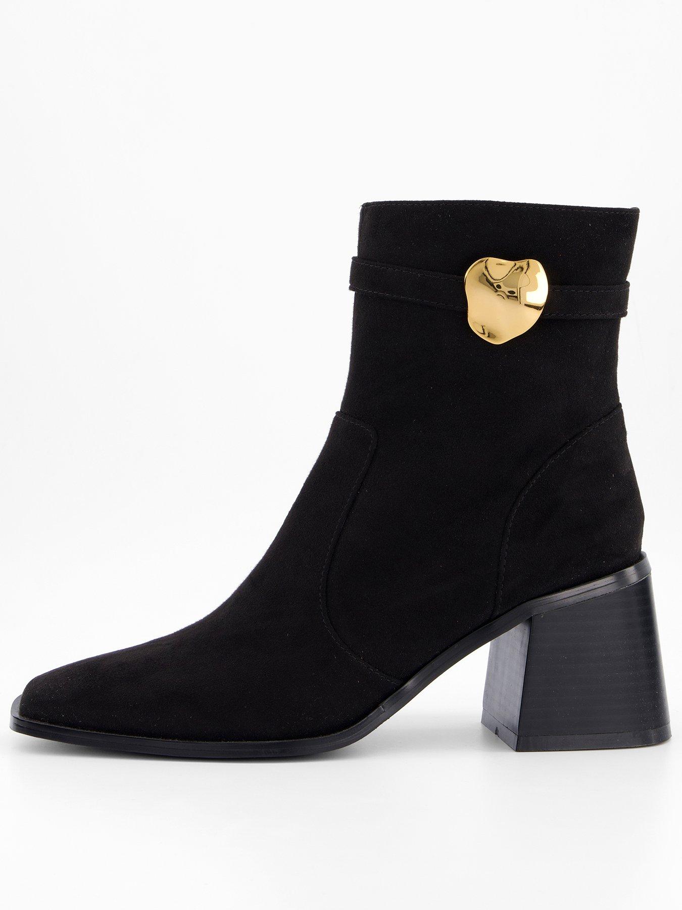 Image 2 of 7 of The Very Collection Block Heel Ankle Boots - Black
