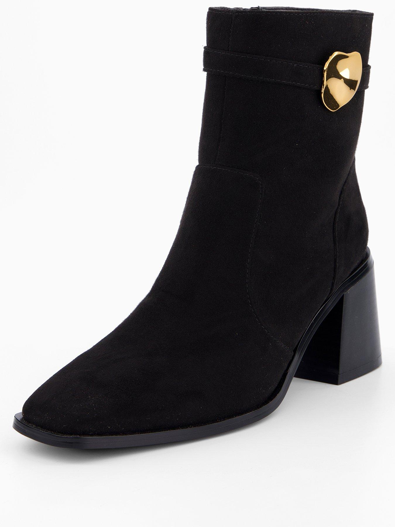 Image 3 of 7 of The Very Collection Block Heel Ankle Boots - Black