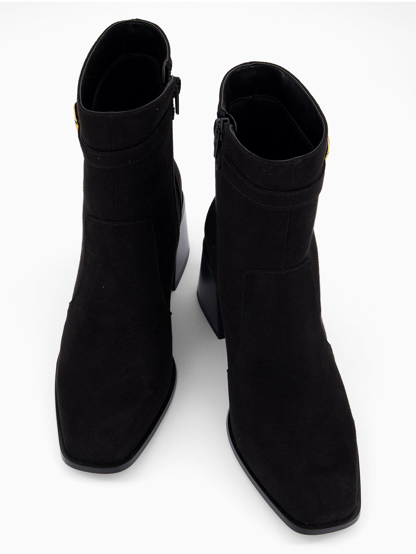 Image 4 of 7 of The Very Collection Block Heel Ankle Boots - Black