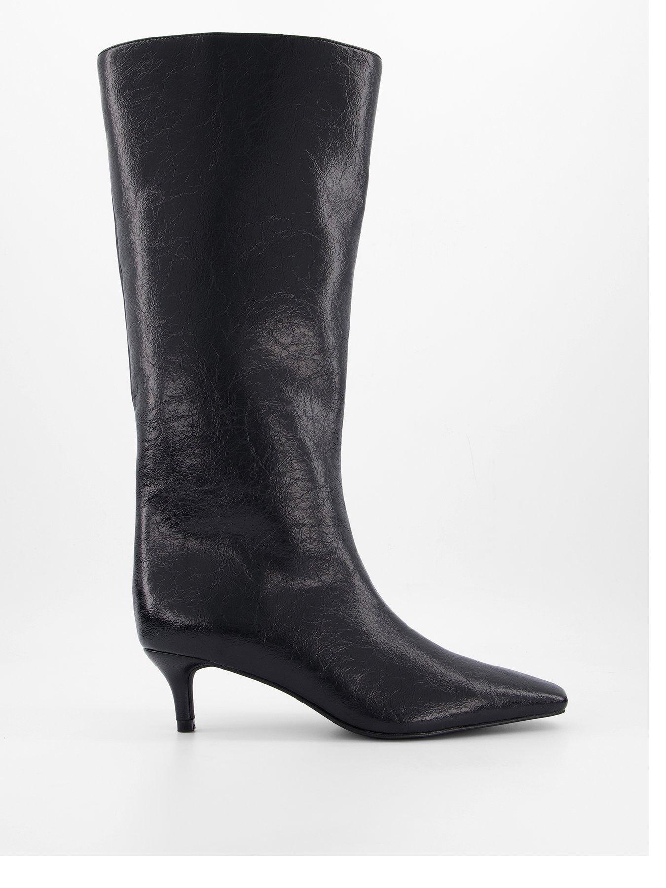 Image 1 of 6 of V by Very Chiselled ToeKnee High Boot - Black
