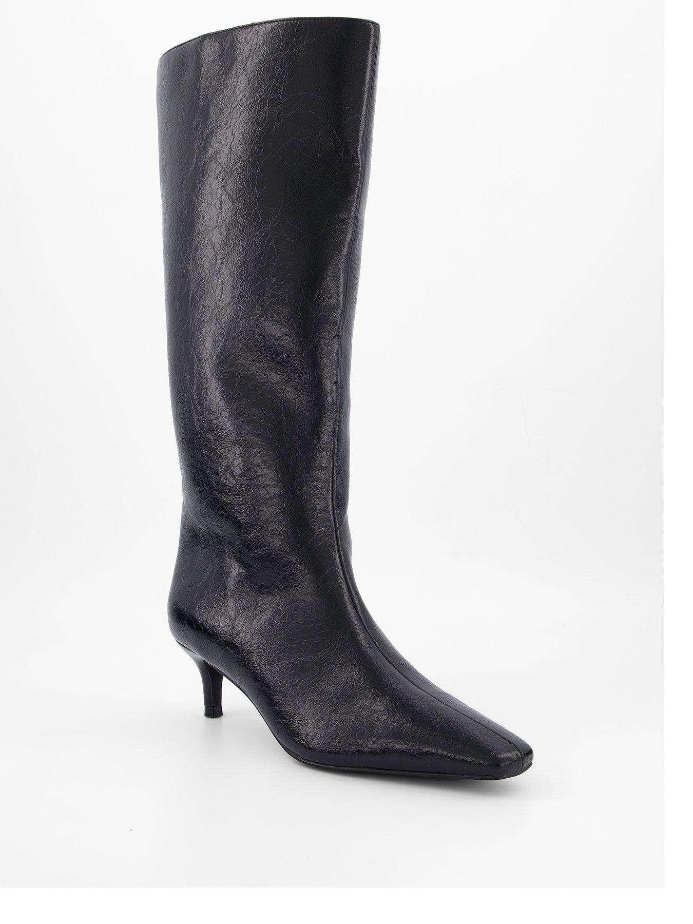 Image 2 of 6 of V by Very Chiselled ToeKnee High Boot - Black