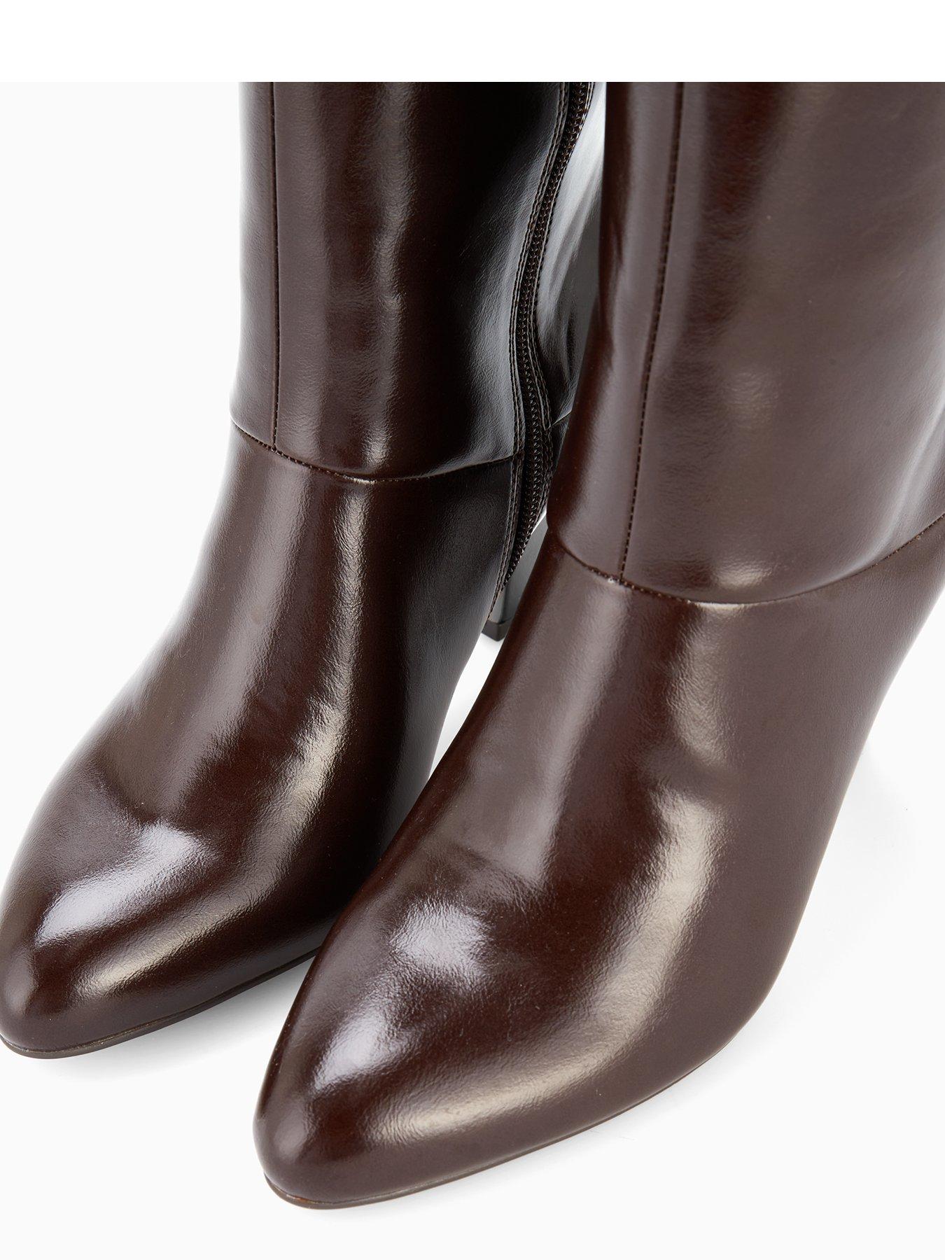 Image 5 of 7 of The Very Collection Block Heel Straight Leg Knee Boot - Brown&nbsp;