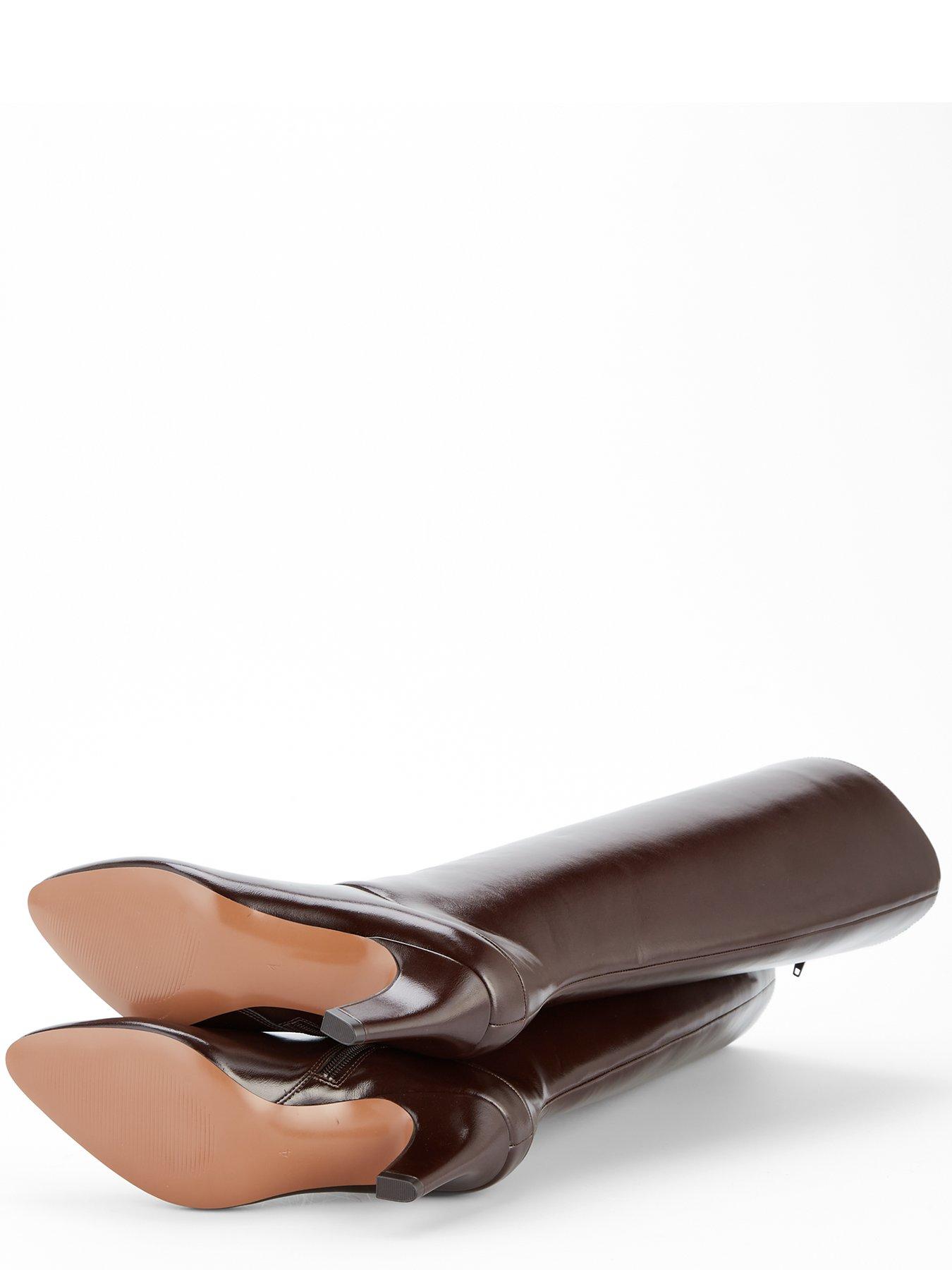 Image 6 of 7 of The Very Collection Block Heel Straight Leg Knee Boot - Brown&nbsp;