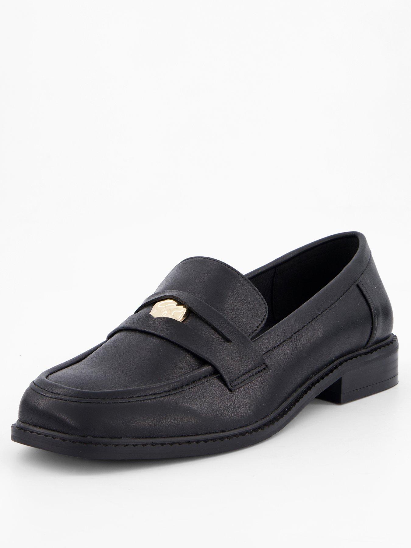 Image 3 of 7 of The Very Collection Wide Fit Penny Loafer - Black