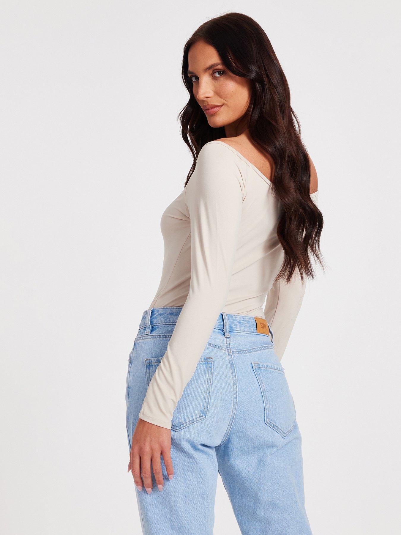  image of quiz-cream-bardot-bodysuit