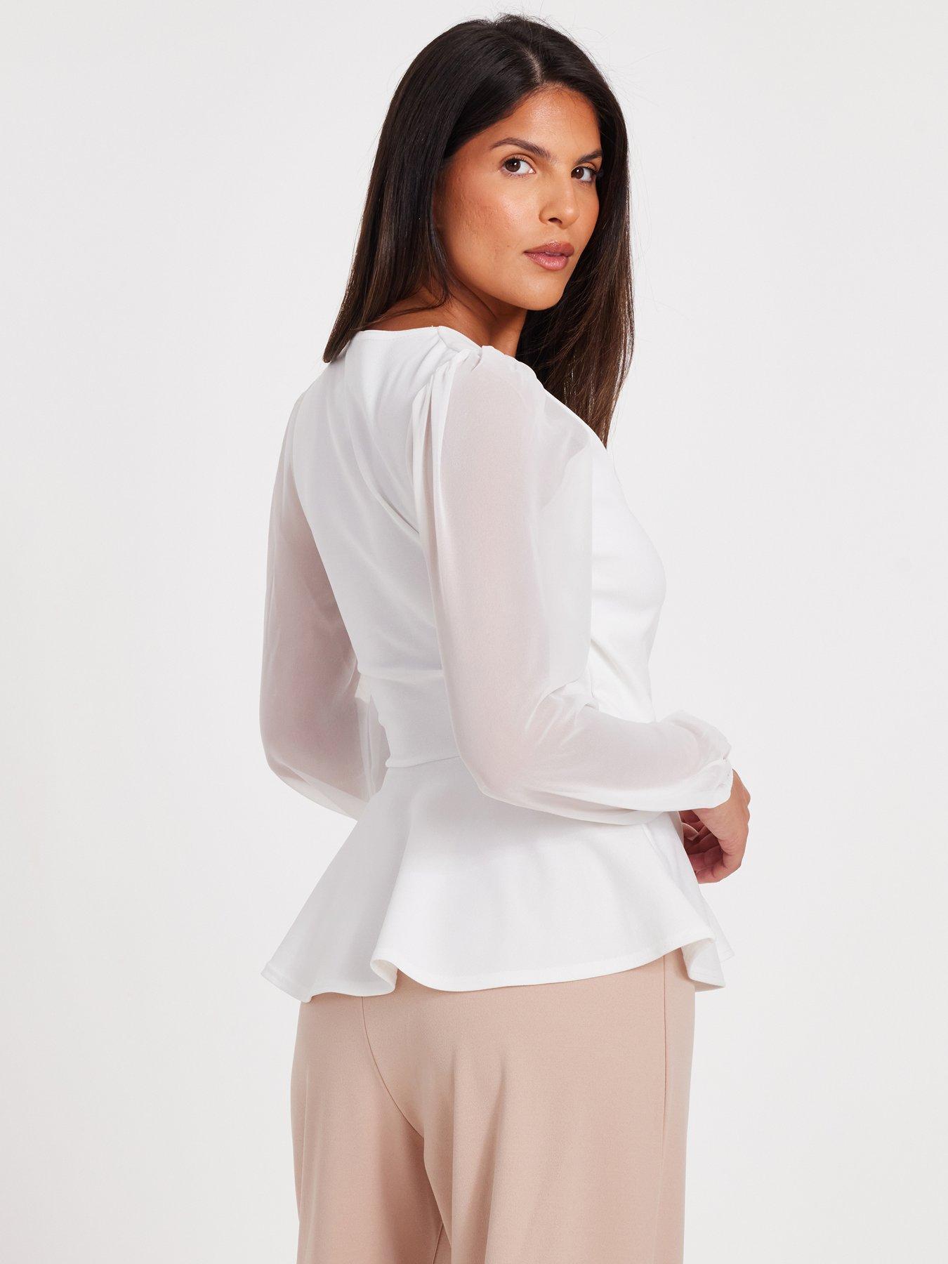  image of quiz-cream-wrap-front-buckle-top