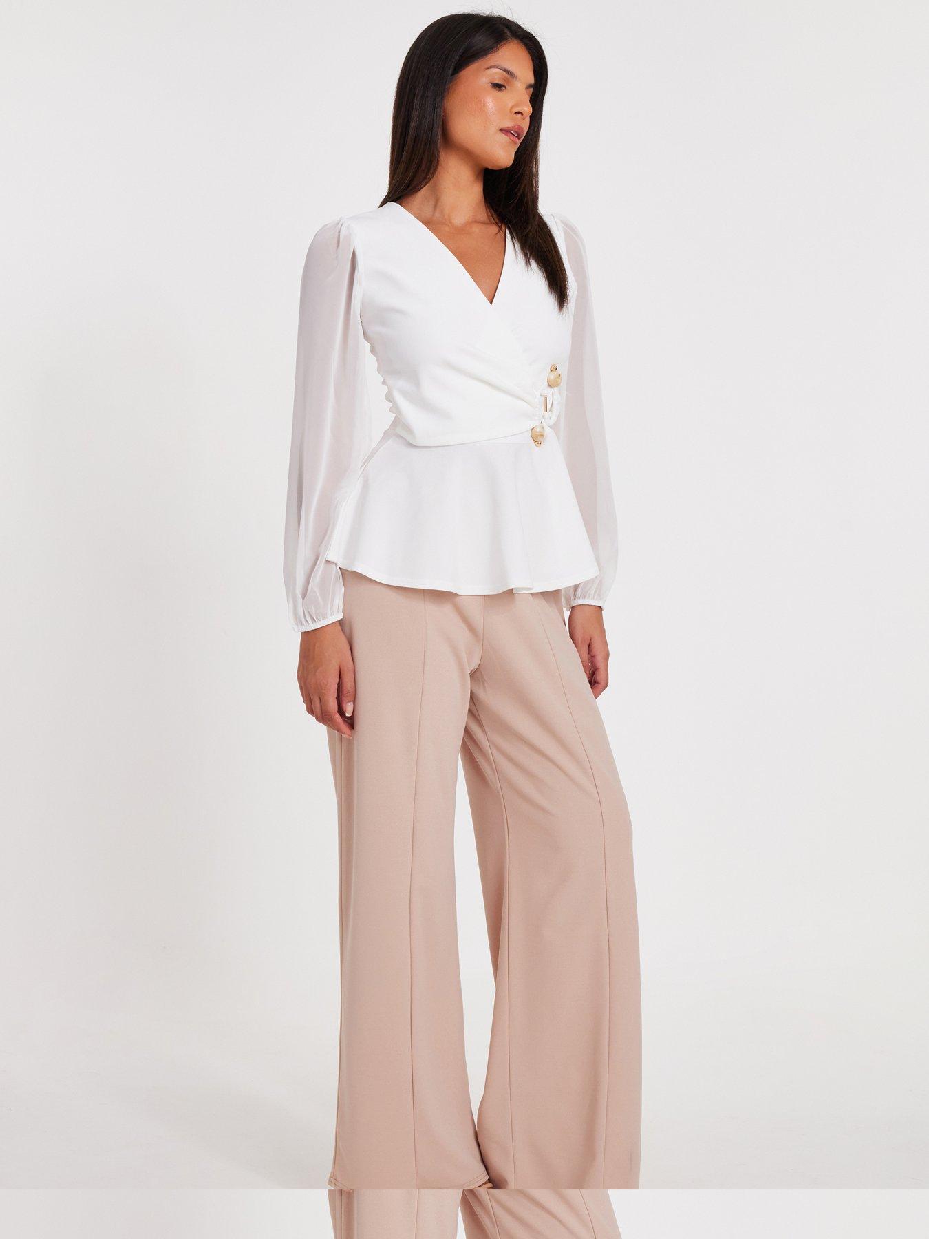  image of quiz-cream-wrap-front-buckle-top