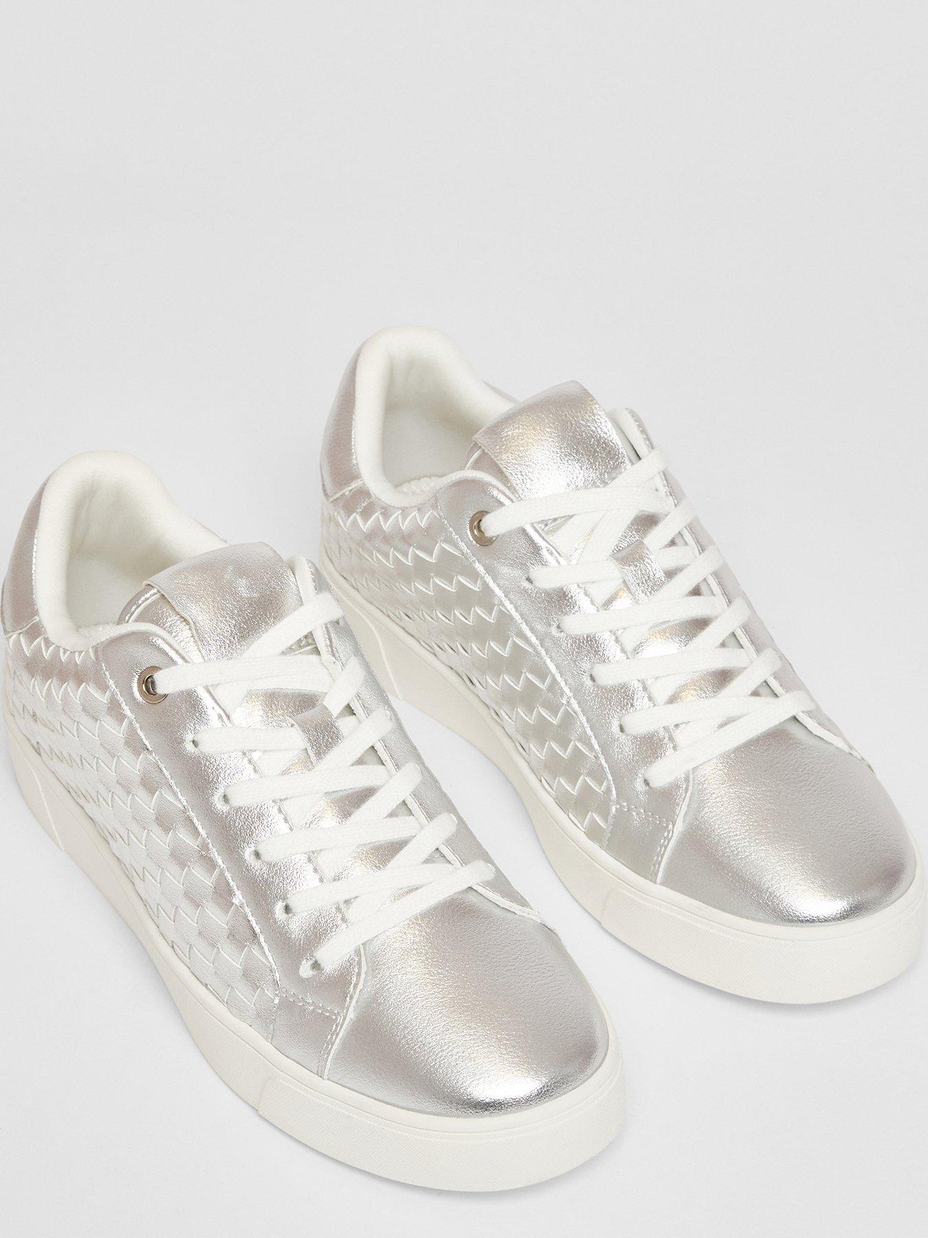 Image 4 of 5 of Quiz Silver Woven Trainers
