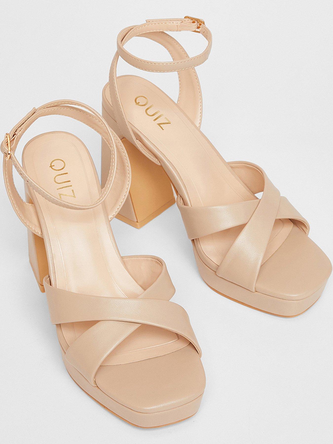  image of quiz-nude-cross-strap-platform-heels