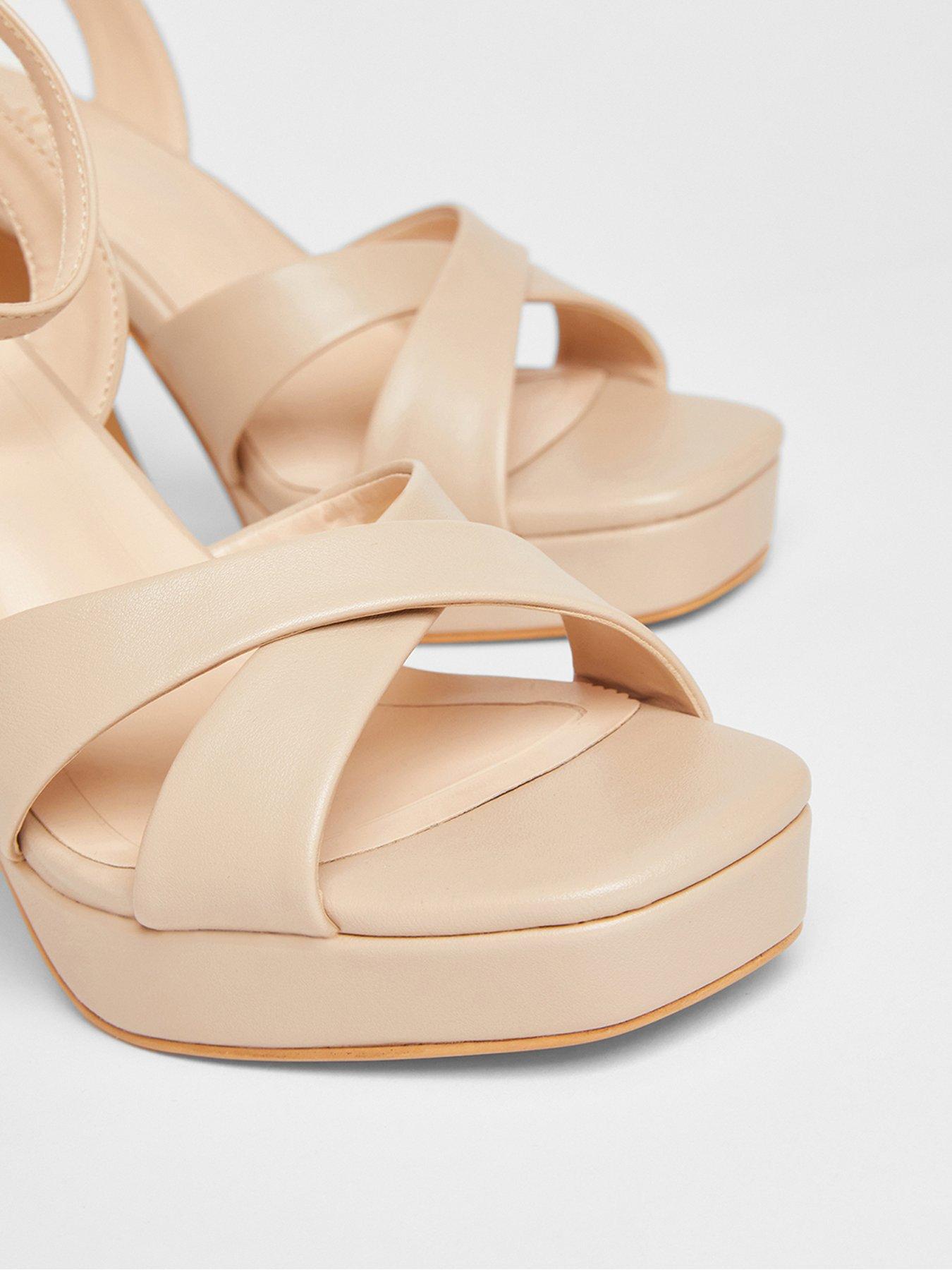  image of quiz-nude-cross-strap-platform-heels