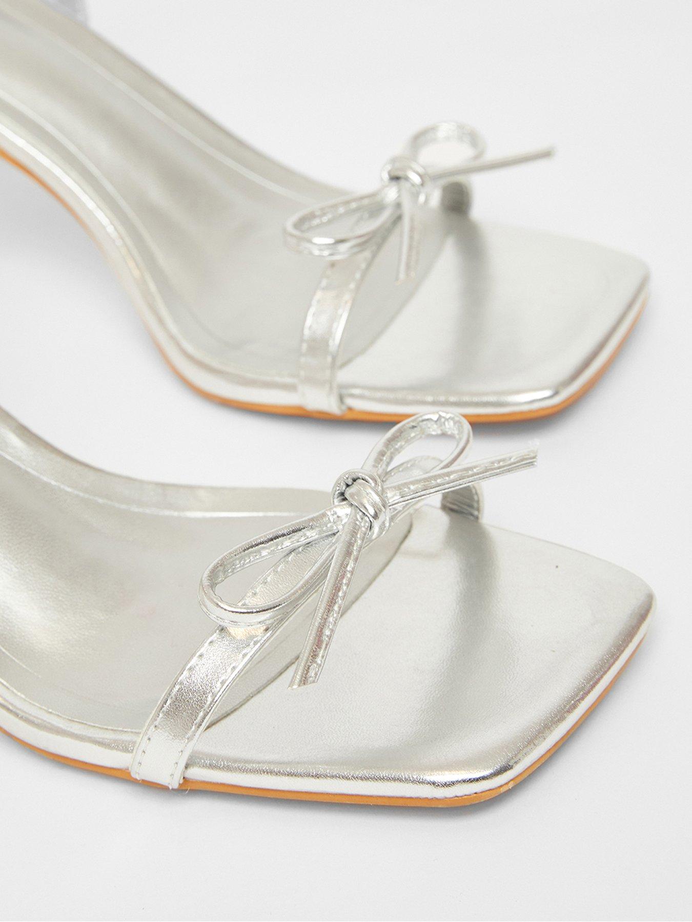  image of quiz-silver-bow-detail-heels