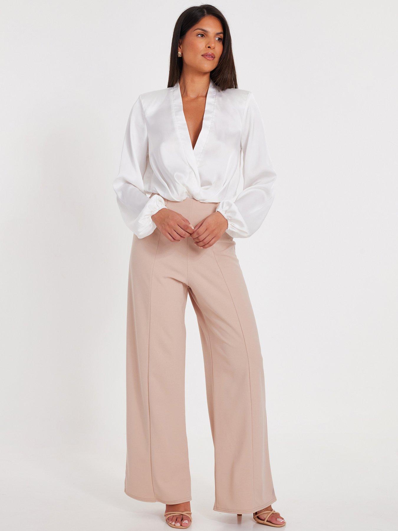 undefined Stone Button Detail Palazzo Trousers