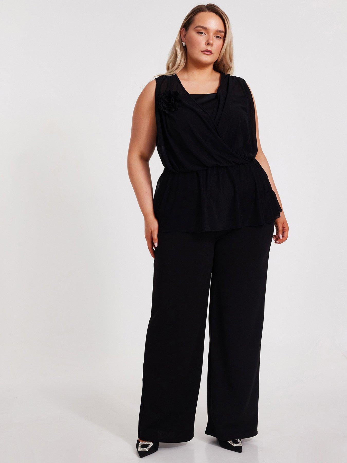 undefined Curve Black Palazzo Trousers