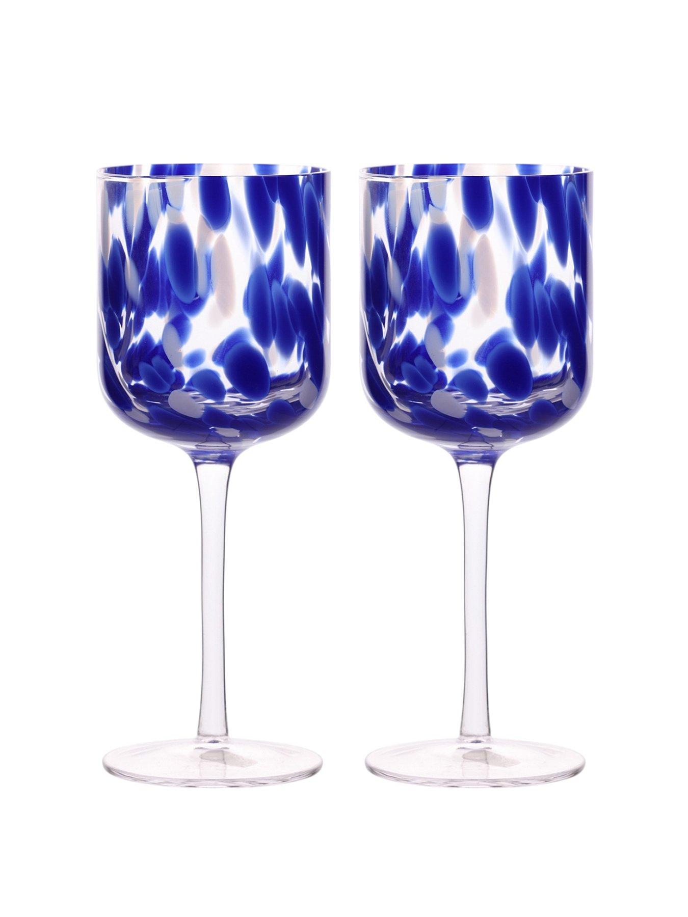  image of hestia-blue-tortoise-shell-wine-glass-set-of-2