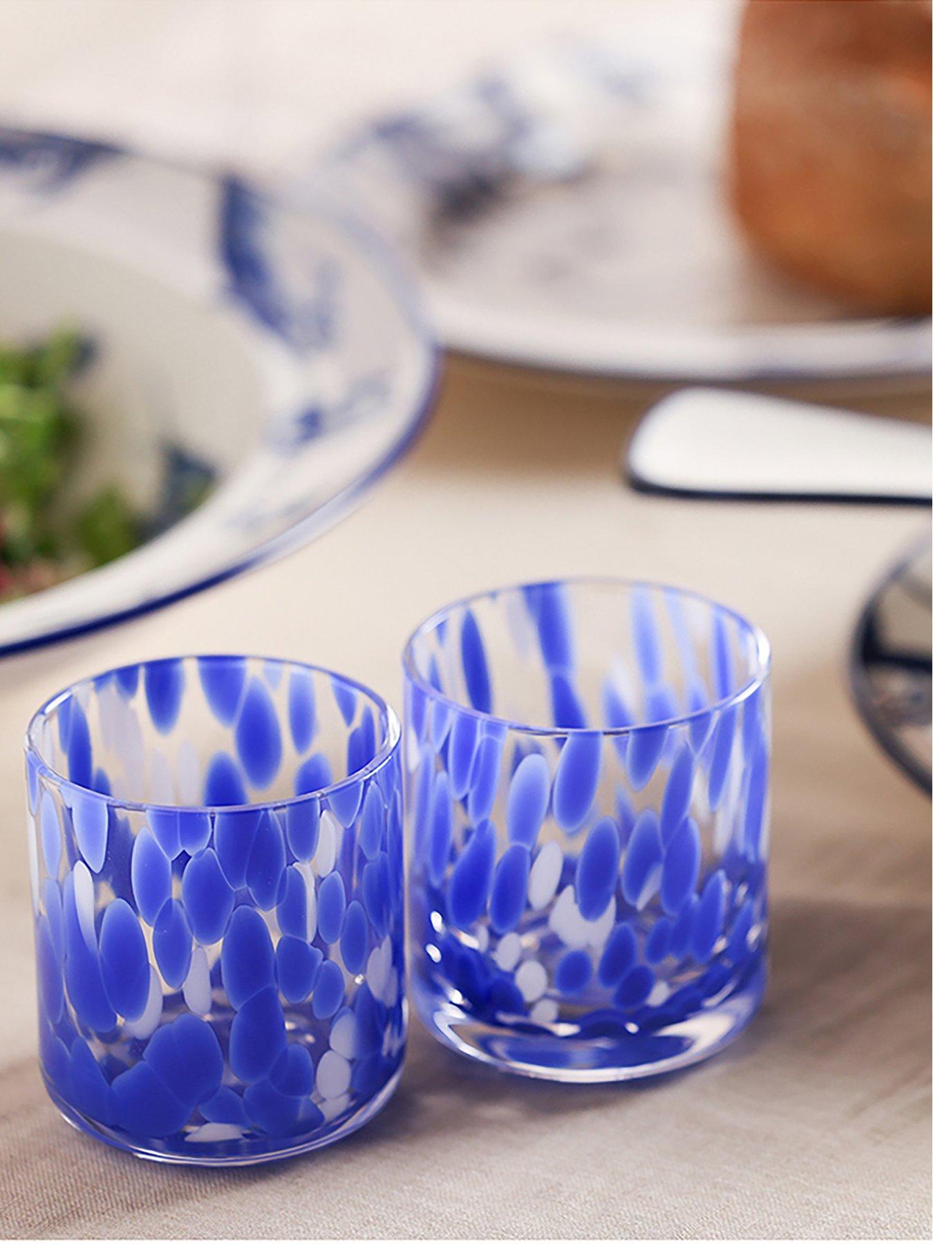  image of hestia-blue-tortoise-shell-tumbler-glass-set-of-2