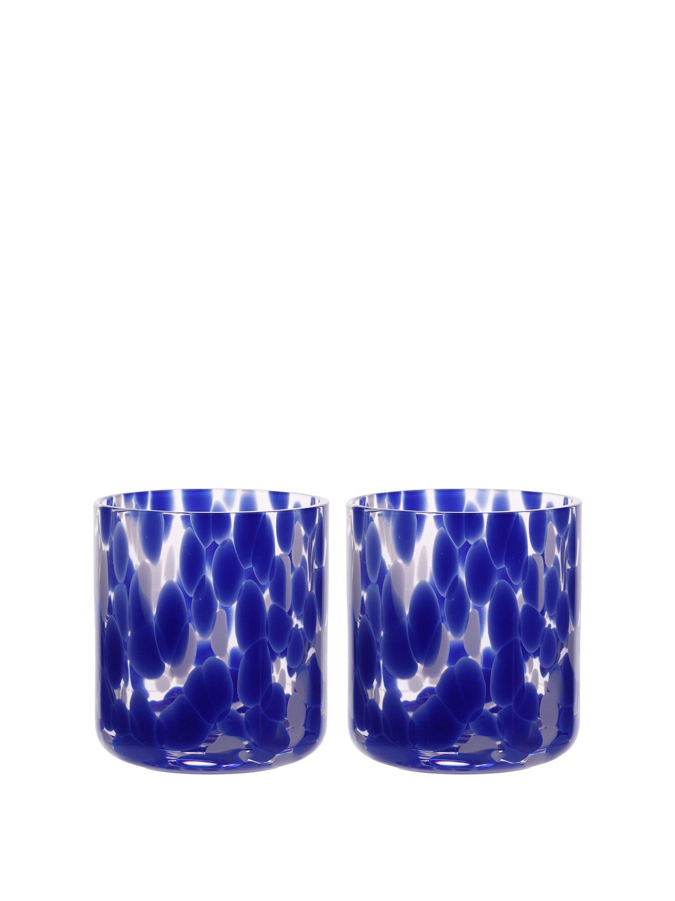  image of hestia-blue-tortoise-shell-tumbler-glass-set-of-2