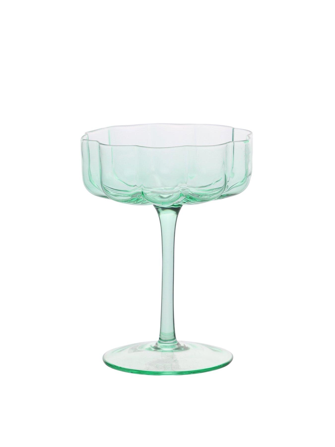 Image 2 of 2 of Hestia Scallop Saucer Glass Set Of 2 - Green