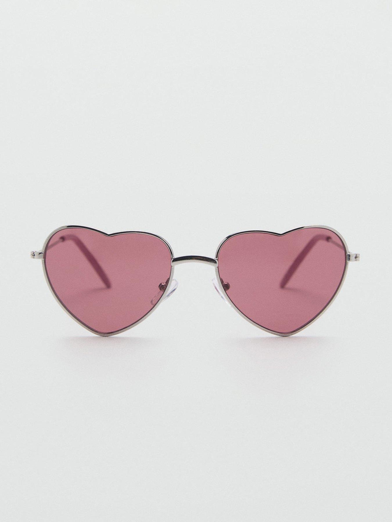  image of mango-girls-heart-aviator-sunglasses-silver