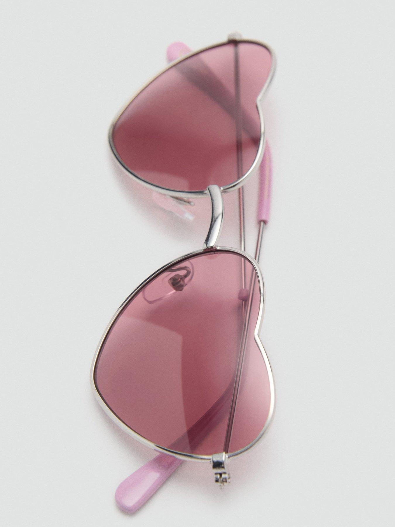  image of mango-girls-heart-aviator-sunglasses-silver