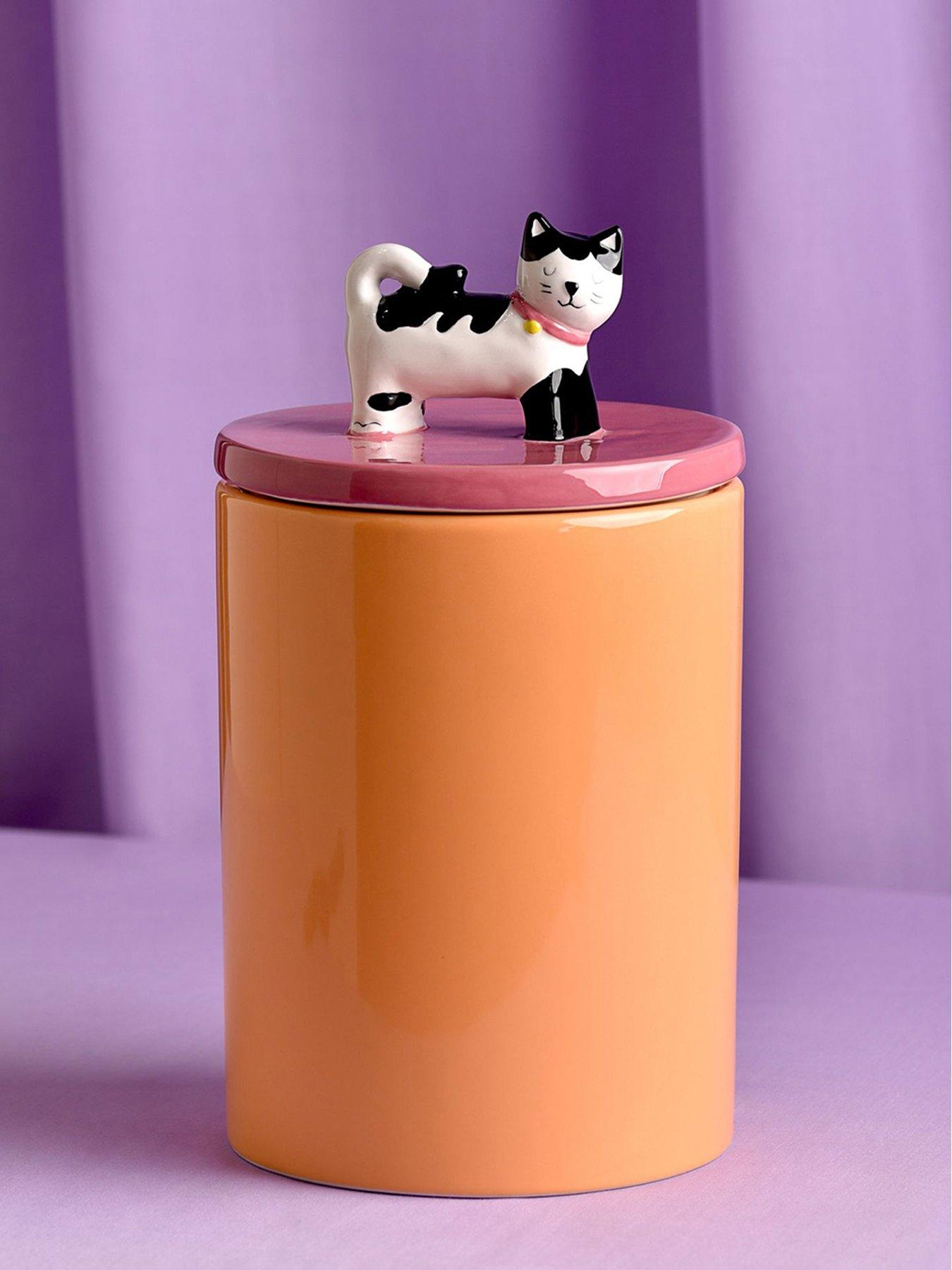 Hestia Raspberry Blossom Cat Treat Jar