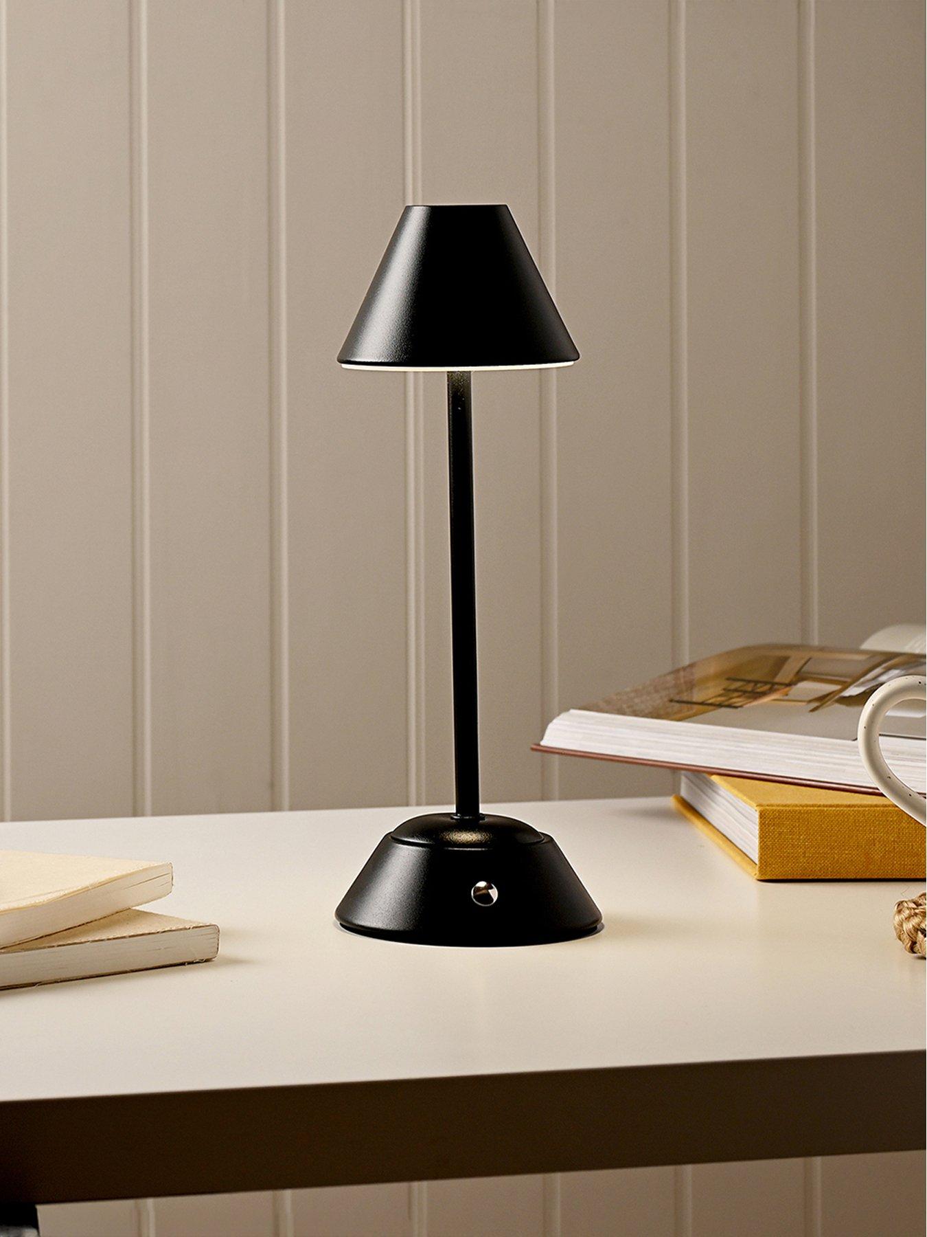 Hestia Matt Black Usb Led Touch Table Lamp - Medium