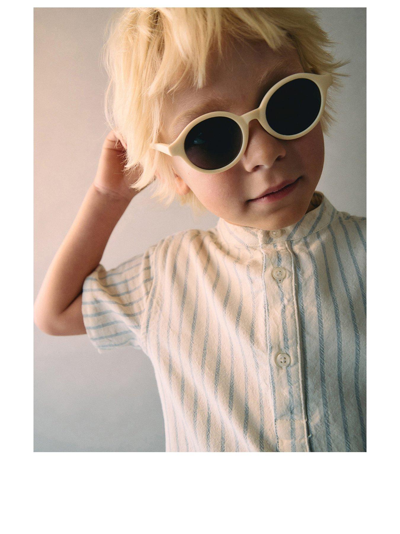 image of mango-younger-boys-round-sunglasses-light-yellow