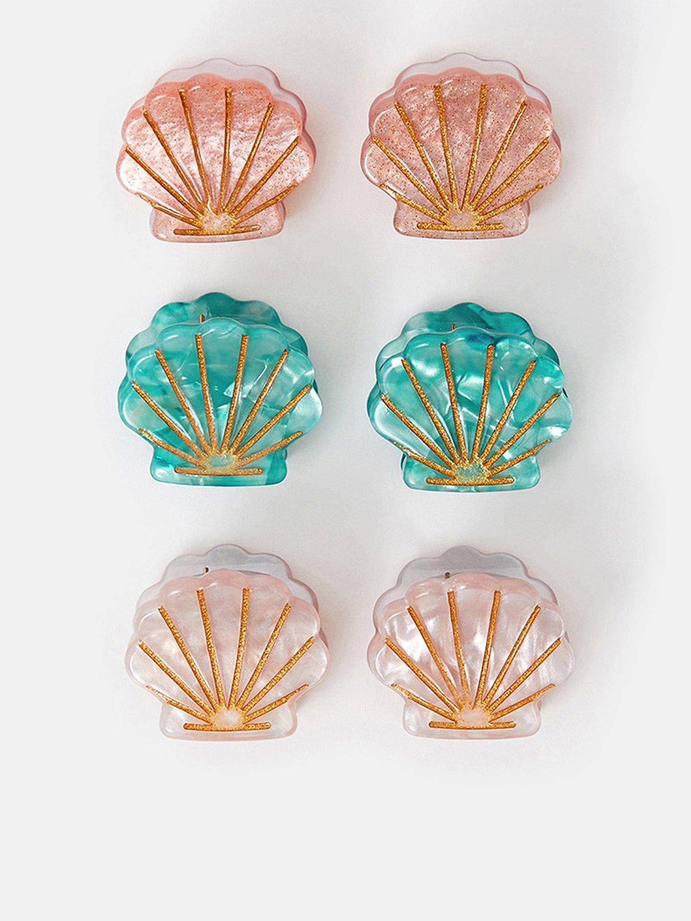  image of accessorize-6-x-mini-shell-claw-clips-multi