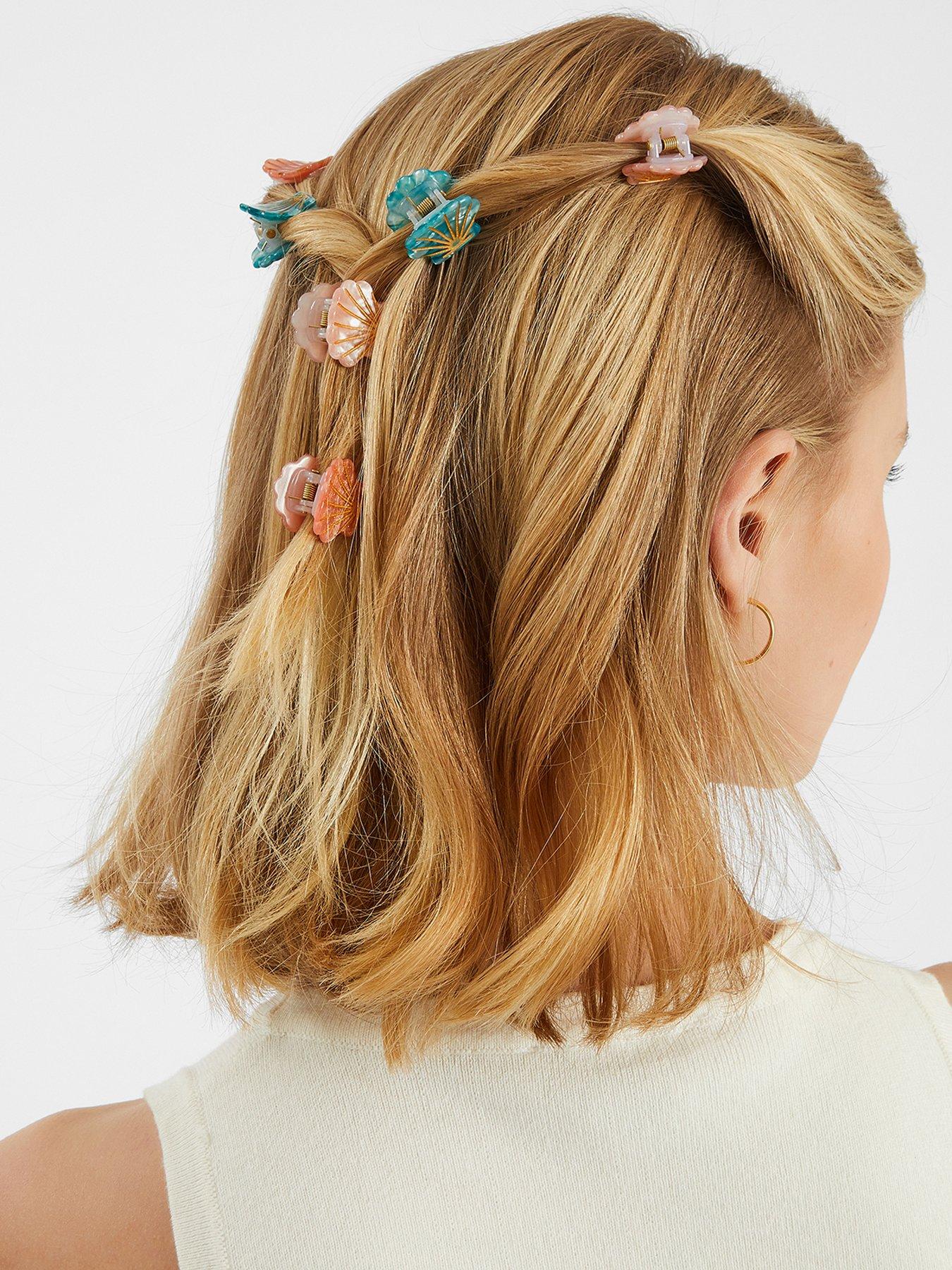  image of accessorize-6-x-mini-shell-claw-clips-multi