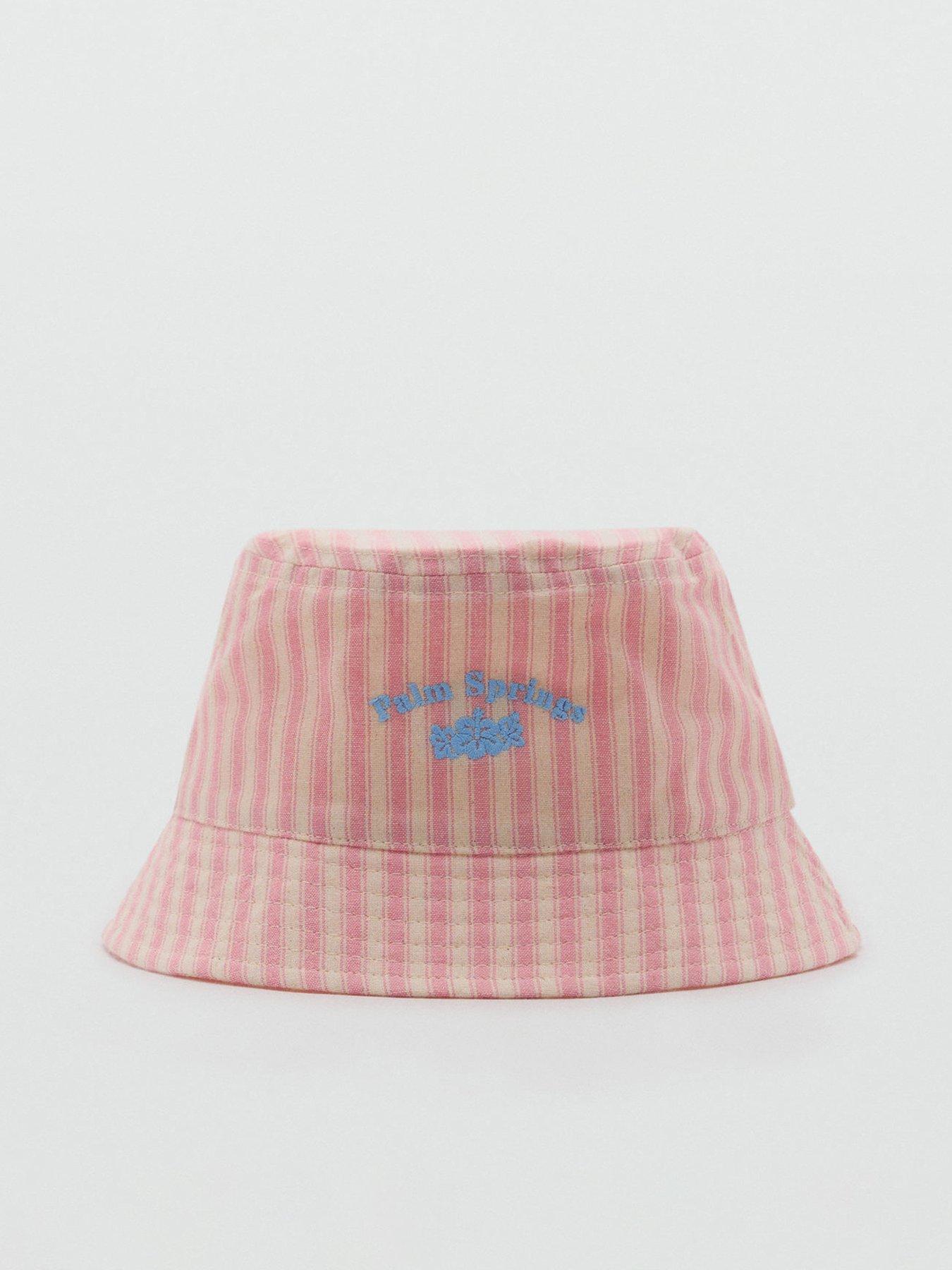Mango Younger Girls Candy Stripe Bucket Hat - Pink