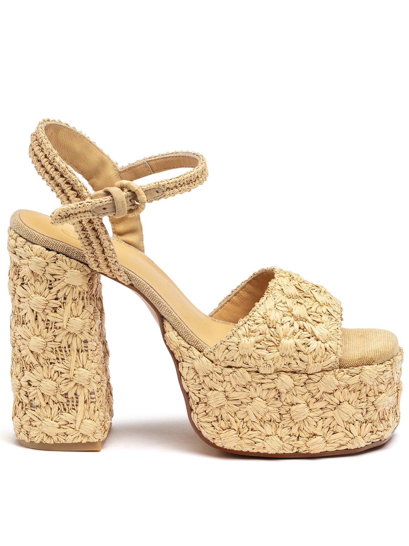 CASTANER Fabrina Woven Chunky Platform Sandal - Natural