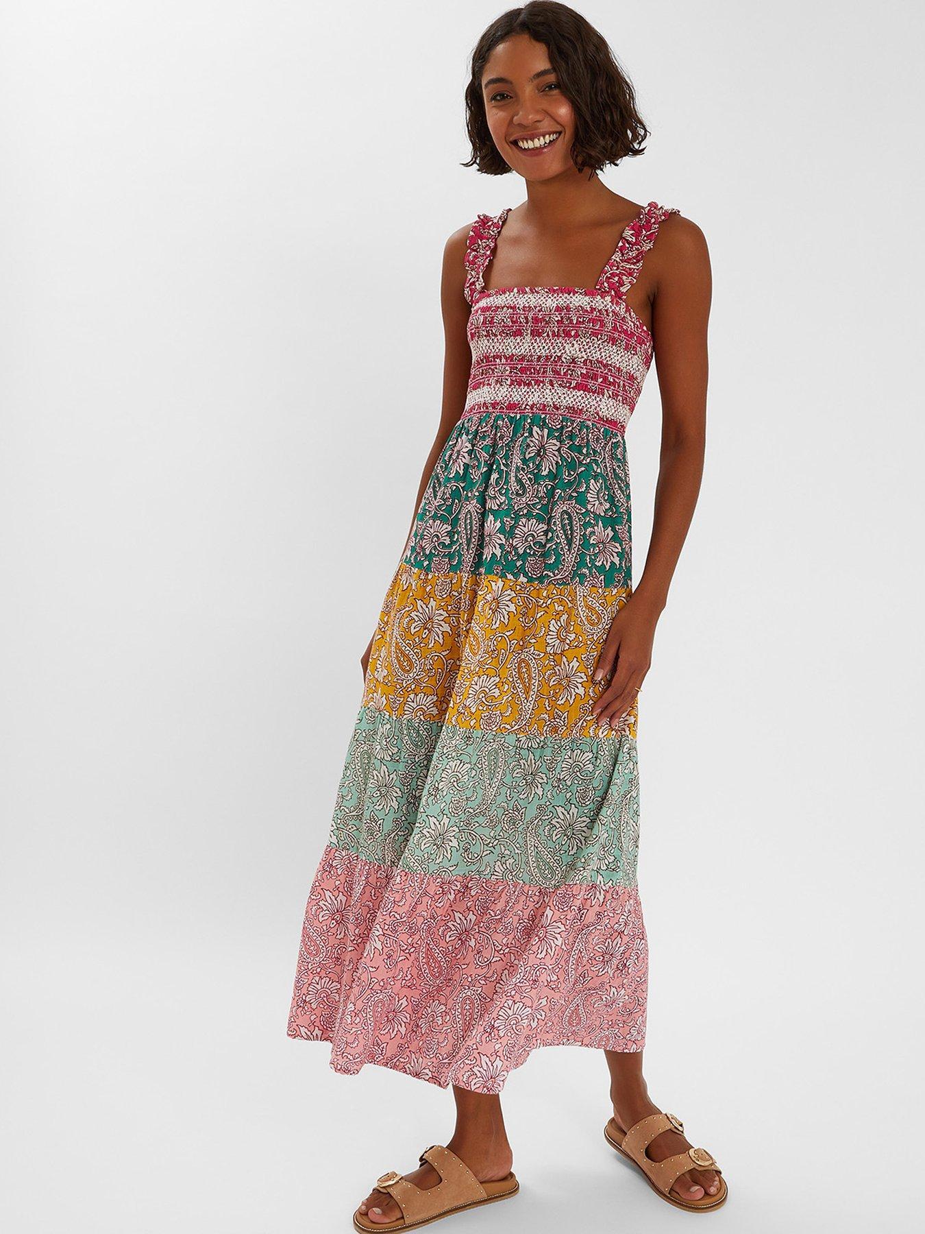  image of accessorize-paisley-tiered-maxi-dress-multi