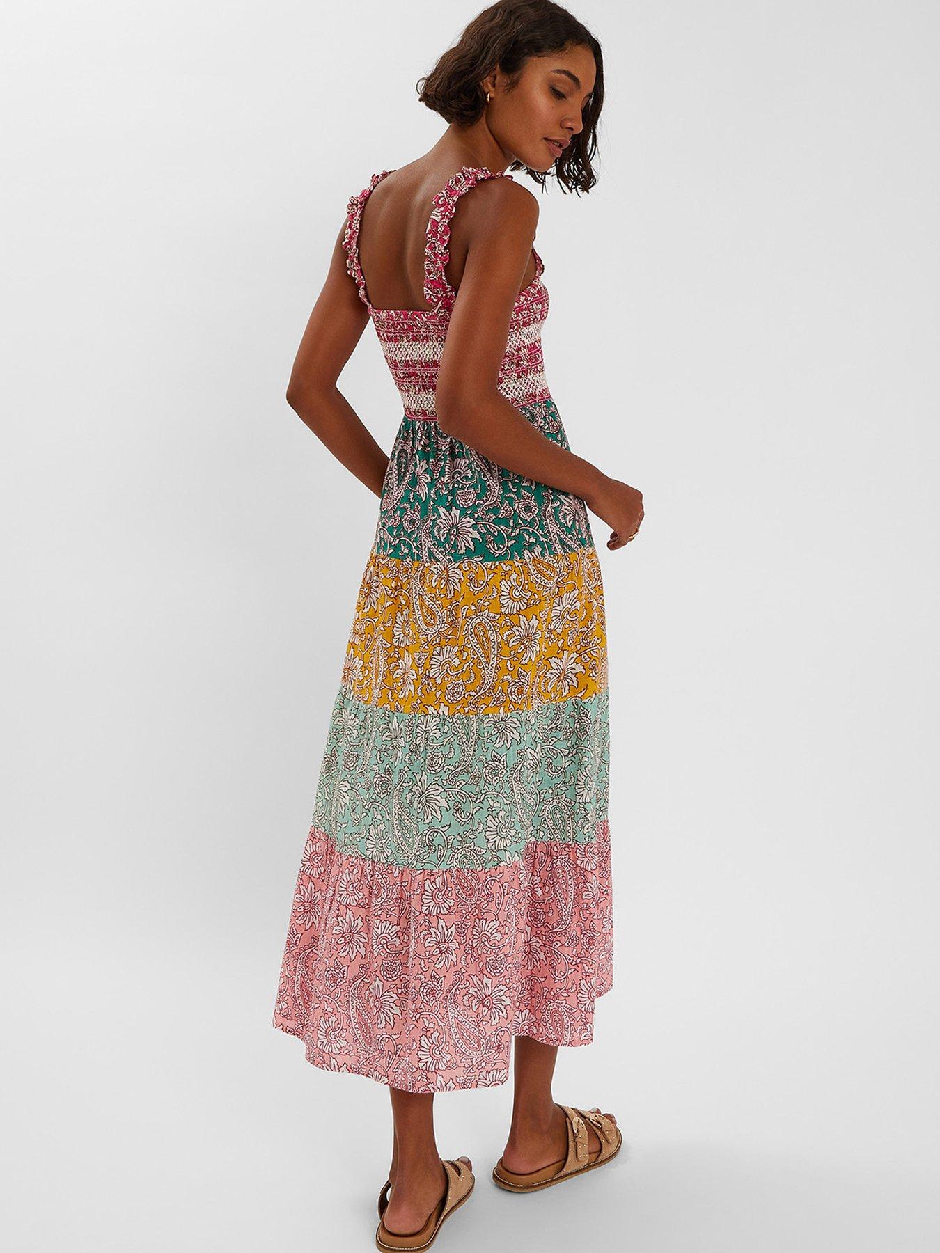  image of accessorize-paisley-tiered-maxi-dress-multi