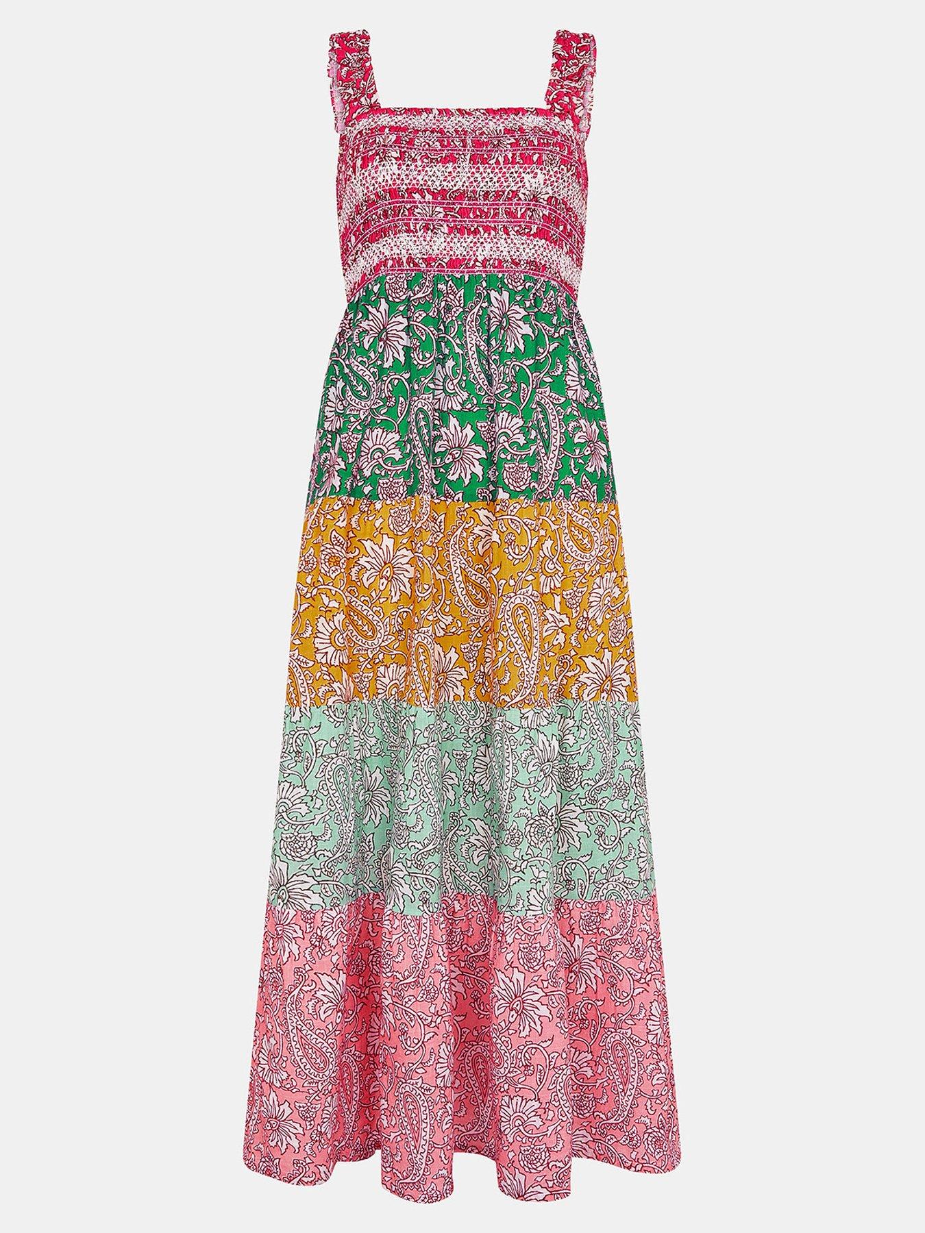  image of accessorize-paisley-tiered-maxi-dress-multi