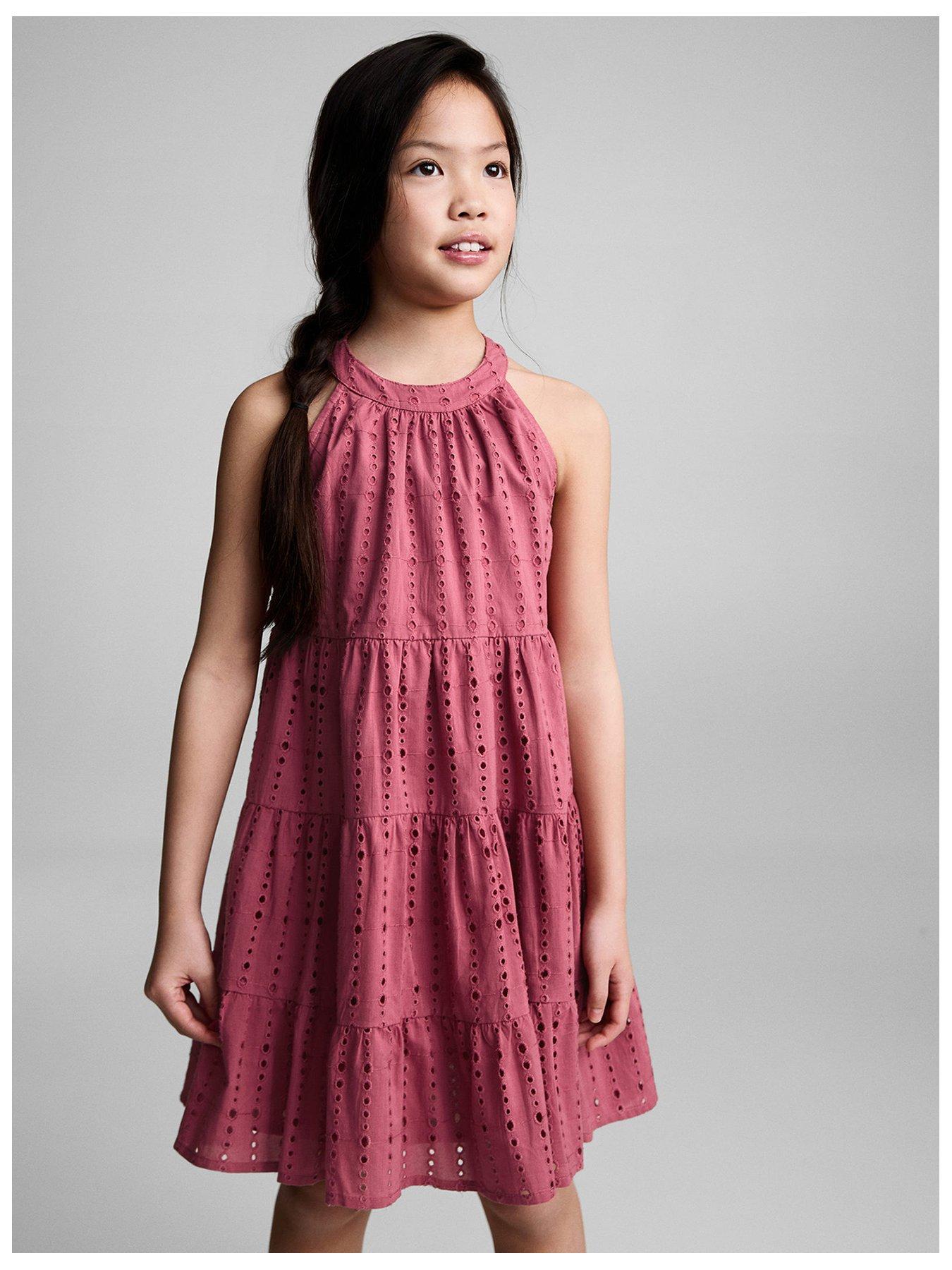 mango-girls-halterneck-dress-dark-pink