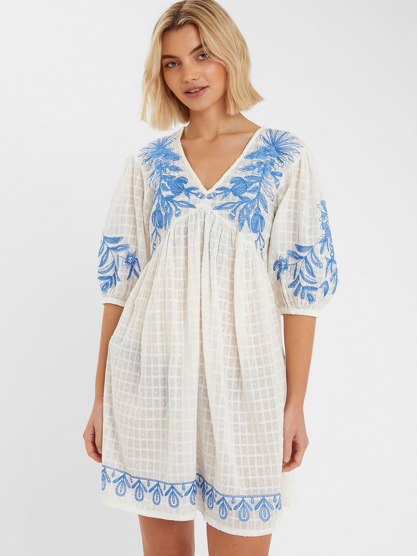 front image of accessorize-blue-embroided-cover-up-white