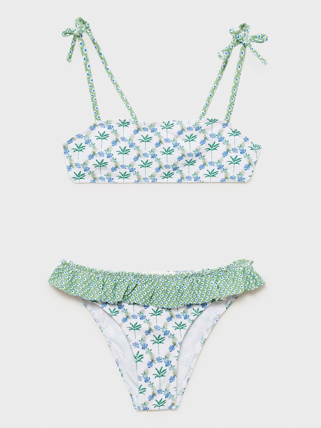 mango-girls-palm-print-bikini-white